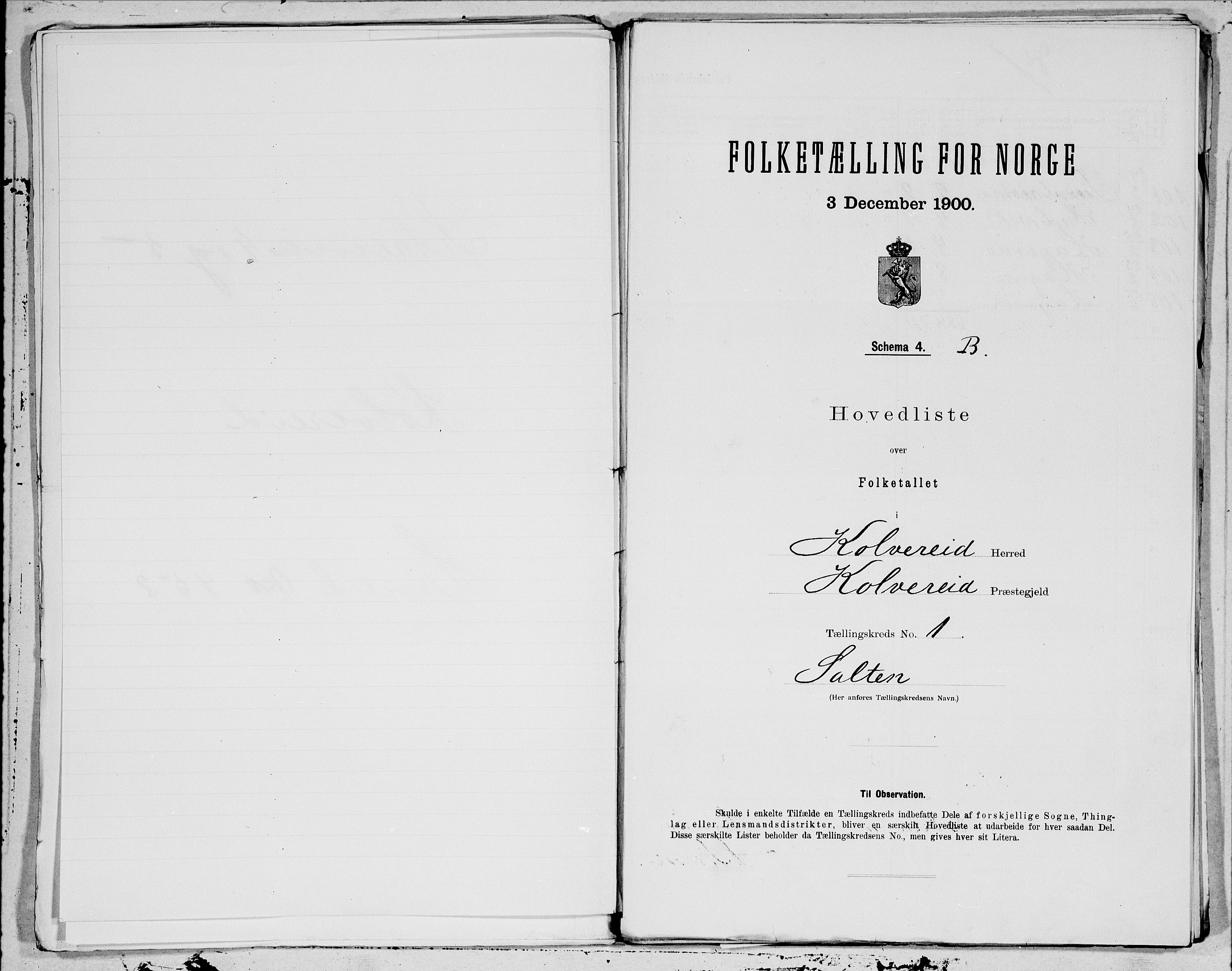 SAT, Folketelling 1900 for 1752 Kolvereid herred, 1900, s. 2