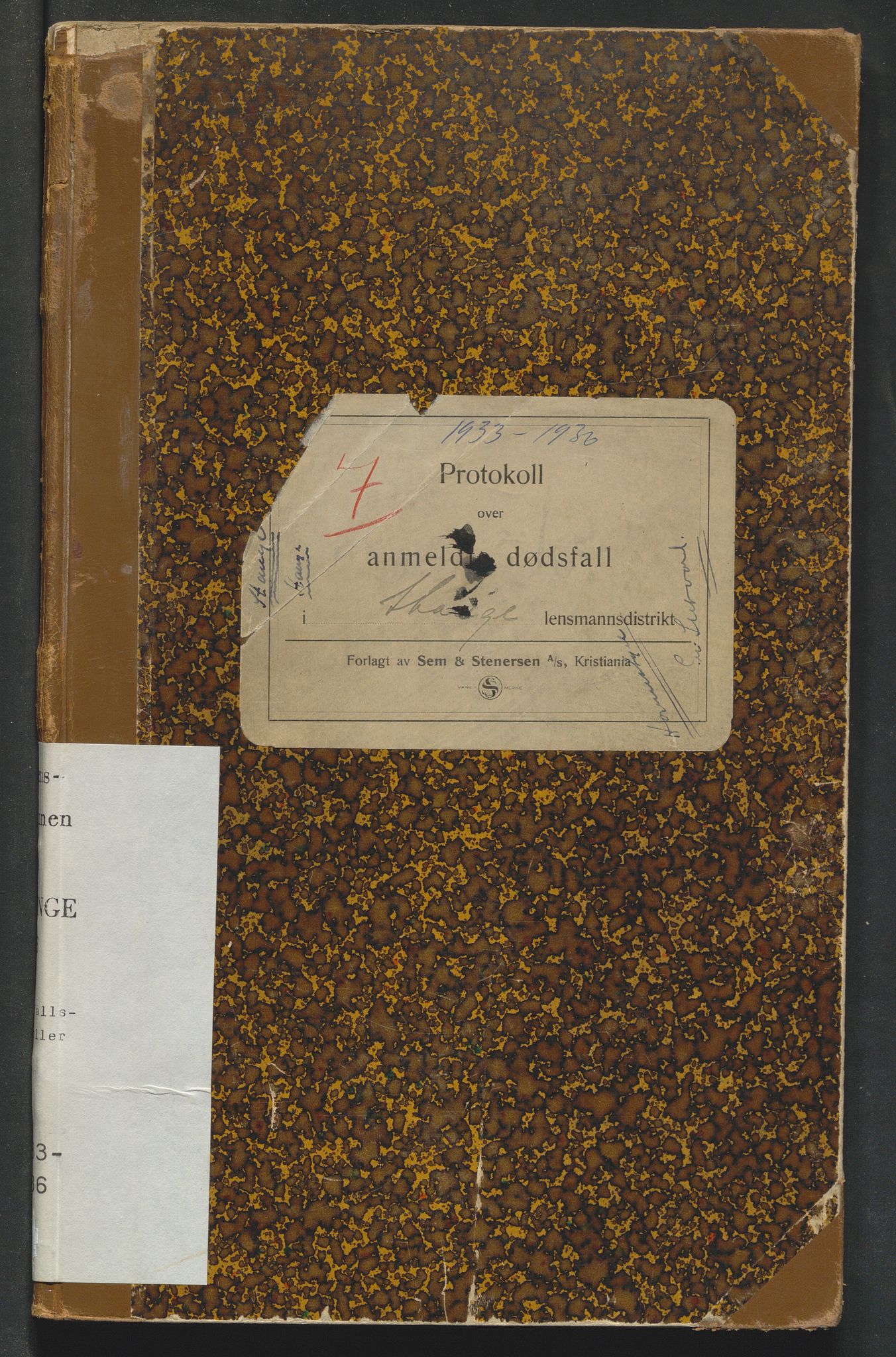 Stange lensmannskontor, AV/SAH-LHS-020/H/Ha/Haa/L0002/0002: Dødsfallsprotokoller / Dødsfallsprotokoll, 1933-1936