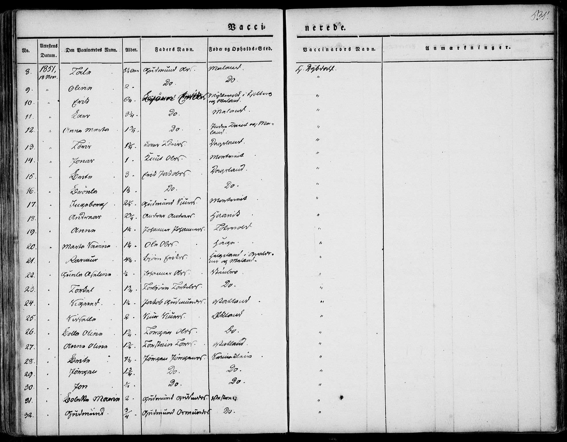 Skjold sokneprestkontor, SAST/A-101847/H/Ha/Haa/L0006: Ministerialbok nr. A 6.2, 1835-1858, s. 535