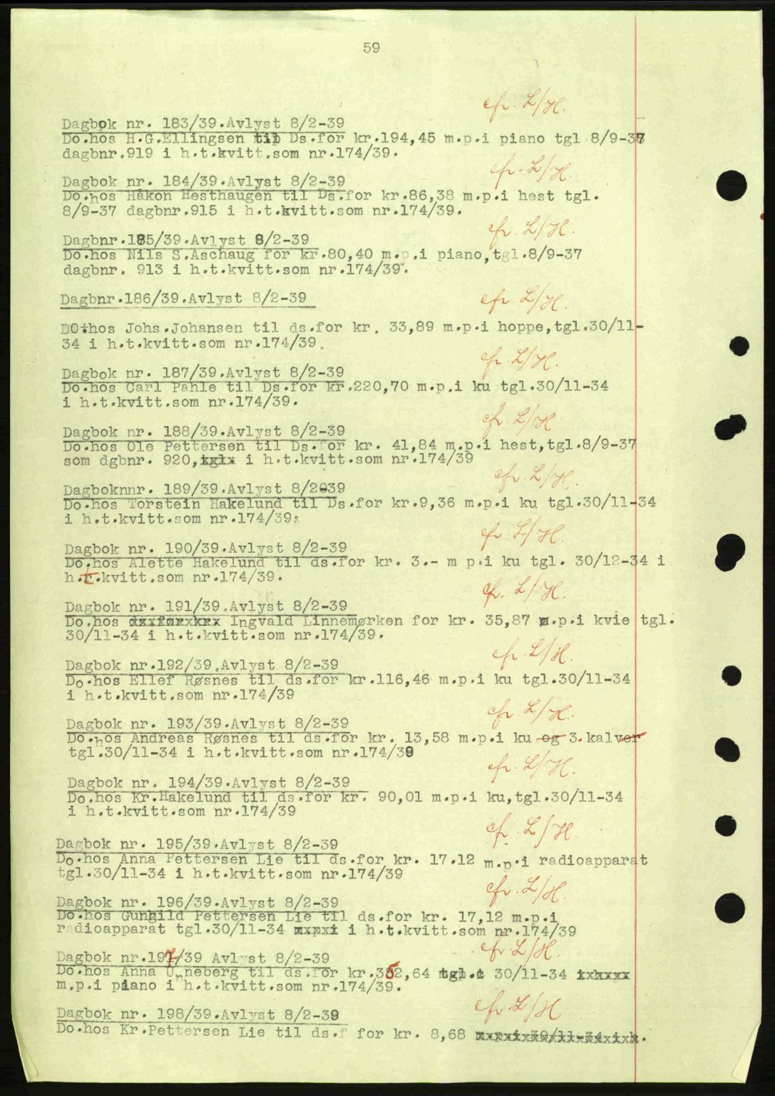 Idd og Marker sorenskriveri, AV/SAO-A-10283/G/Gb/Gbc/L0001: Pantebok nr. B1-3, 1936-1939, Dagboknr: 183/1939