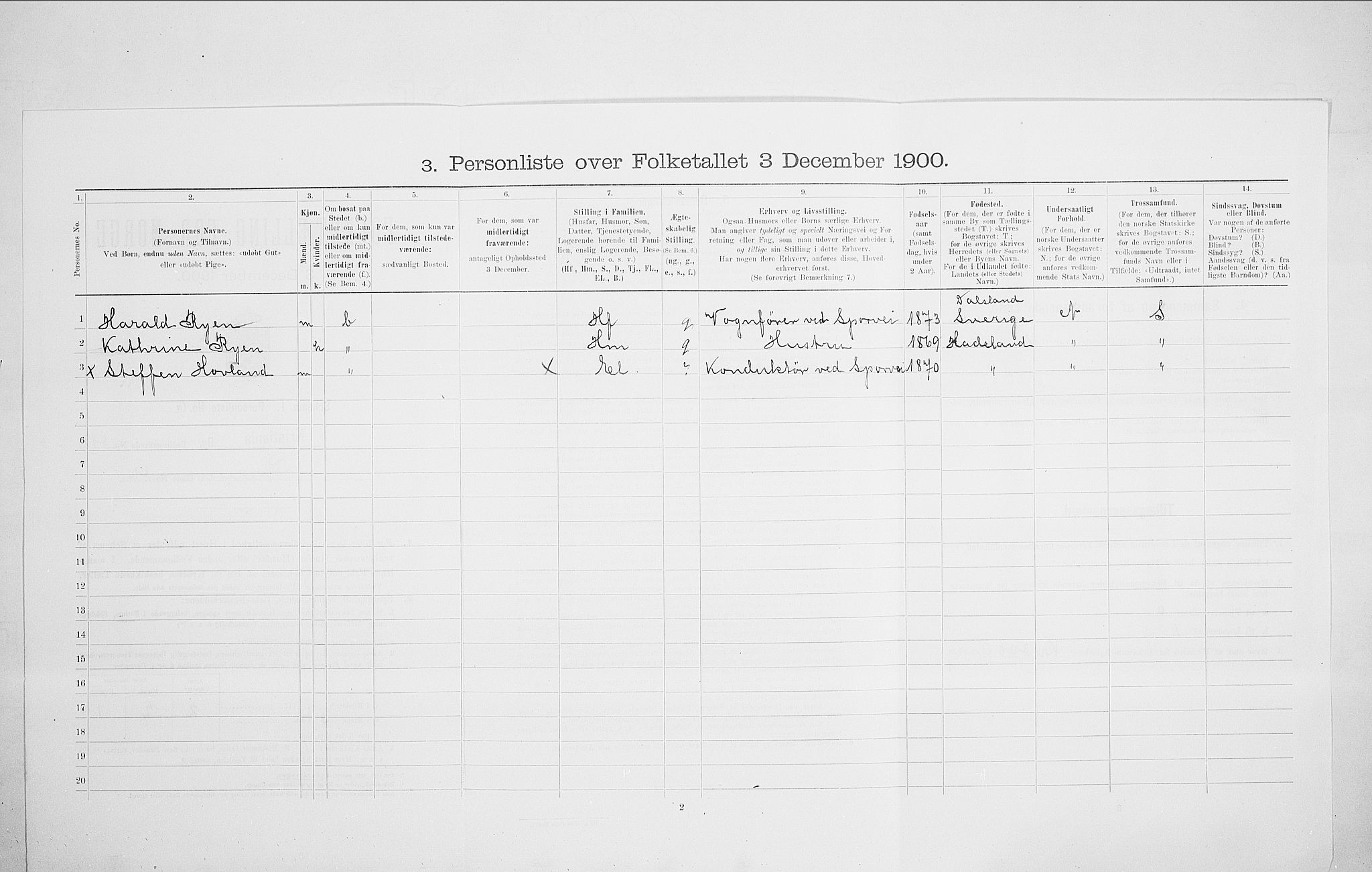 SAO, Folketelling 1900 for 0301 Kristiania kjøpstad, 1900, s. 97192