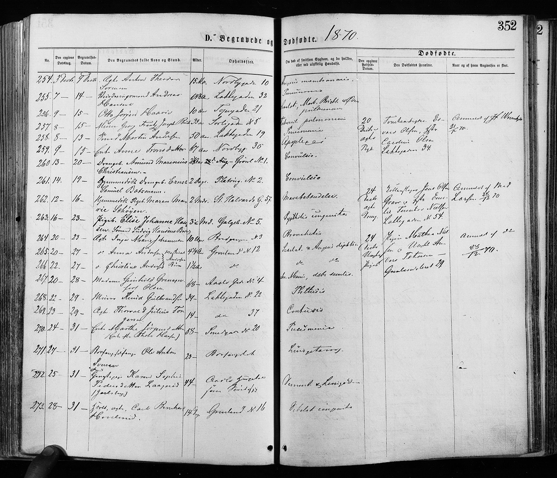 Grønland prestekontor Kirkebøker, SAO/A-10848/F/Fa/L0005: Ministerialbok nr. 5, 1869-1880, s. 352
