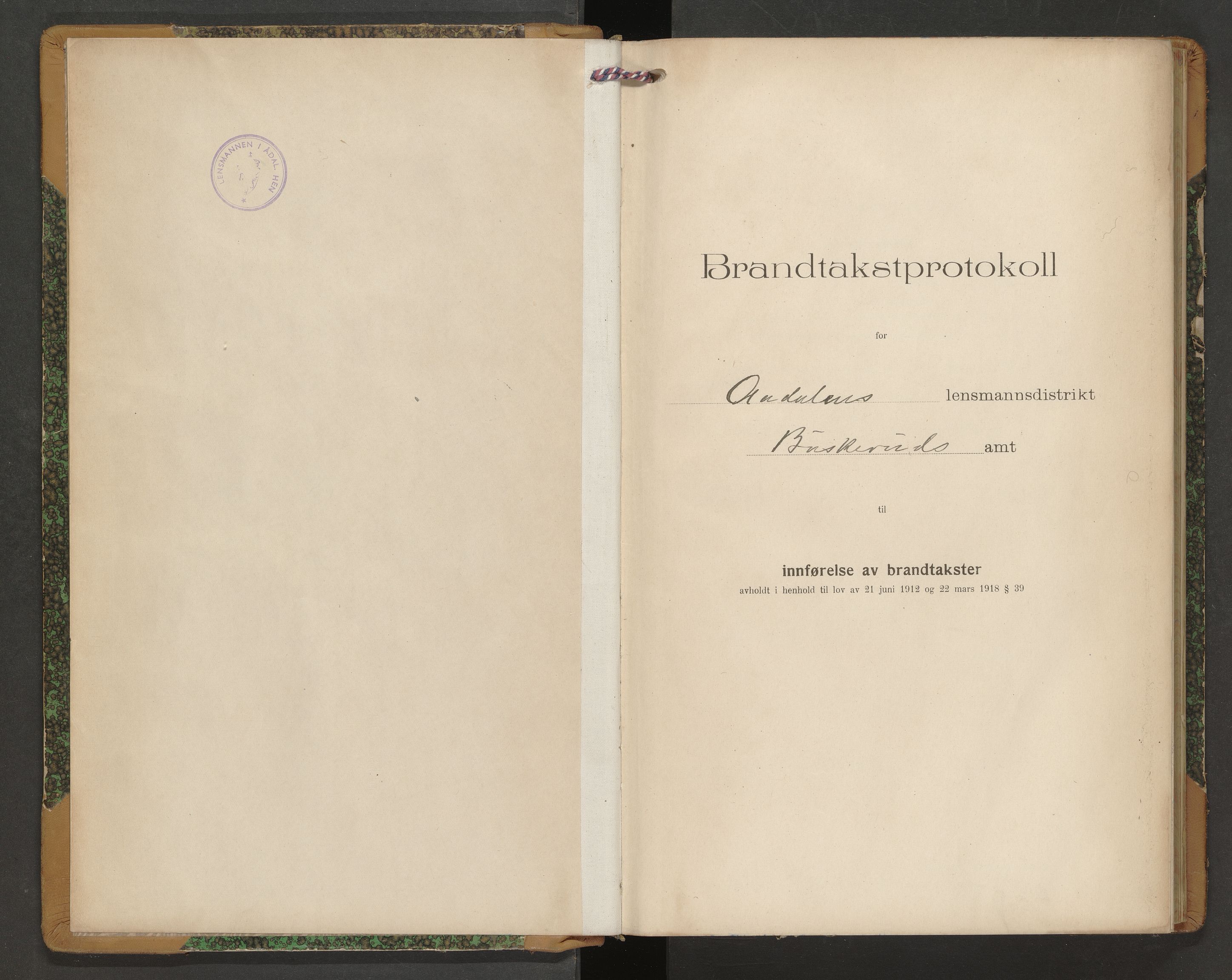 Ådal lensmannskontor, SAKO/A-518/Y/Yb/L0002: Skjematakstprotokoll, 1919-1927