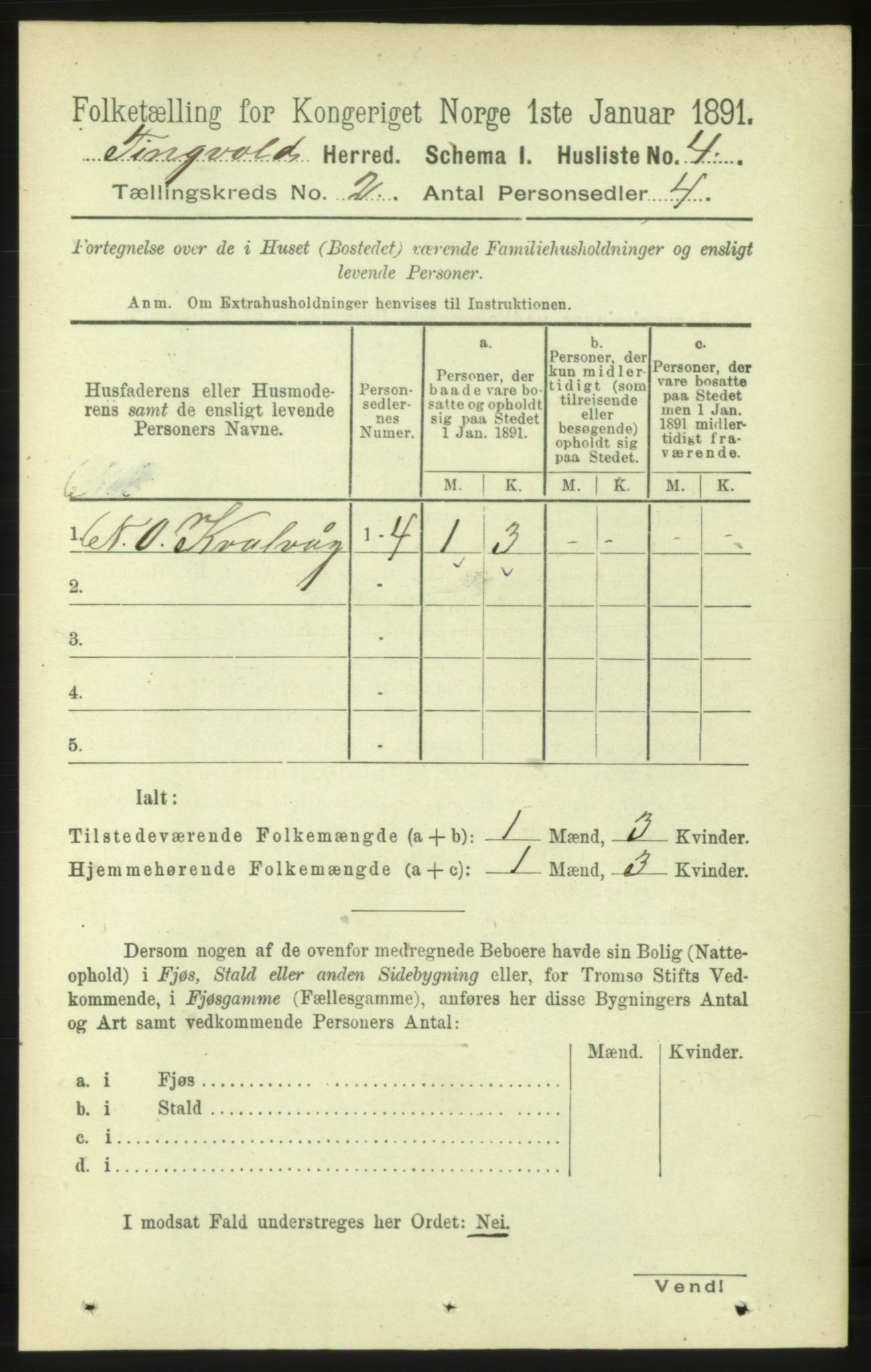 RA, Folketelling 1891 for 1560 Tingvoll herred, 1891, s. 525