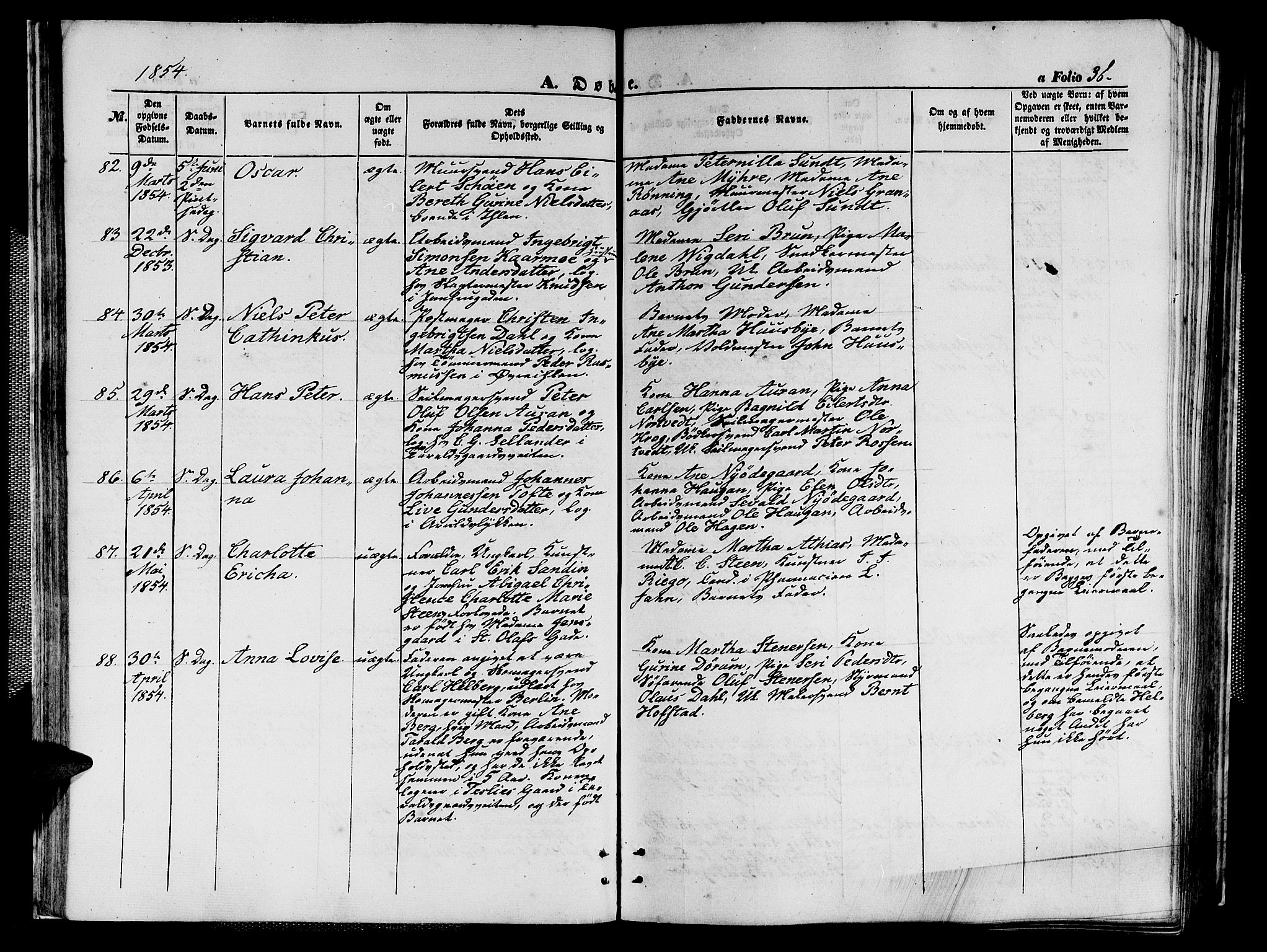 Ministerialprotokoller, klokkerbøker og fødselsregistre - Sør-Trøndelag, SAT/A-1456/602/L0138: Klokkerbok nr. 602C06, 1853-1858, s. 36