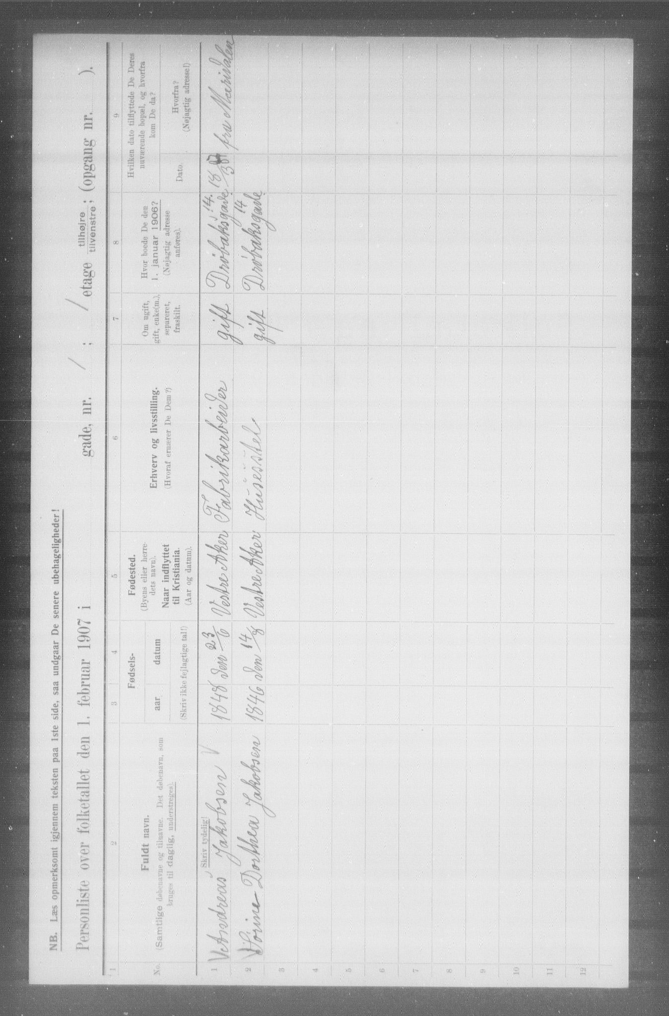 OBA, Kommunal folketelling 1.2.1907 for Kristiania kjøpstad, 1907, s. 8886