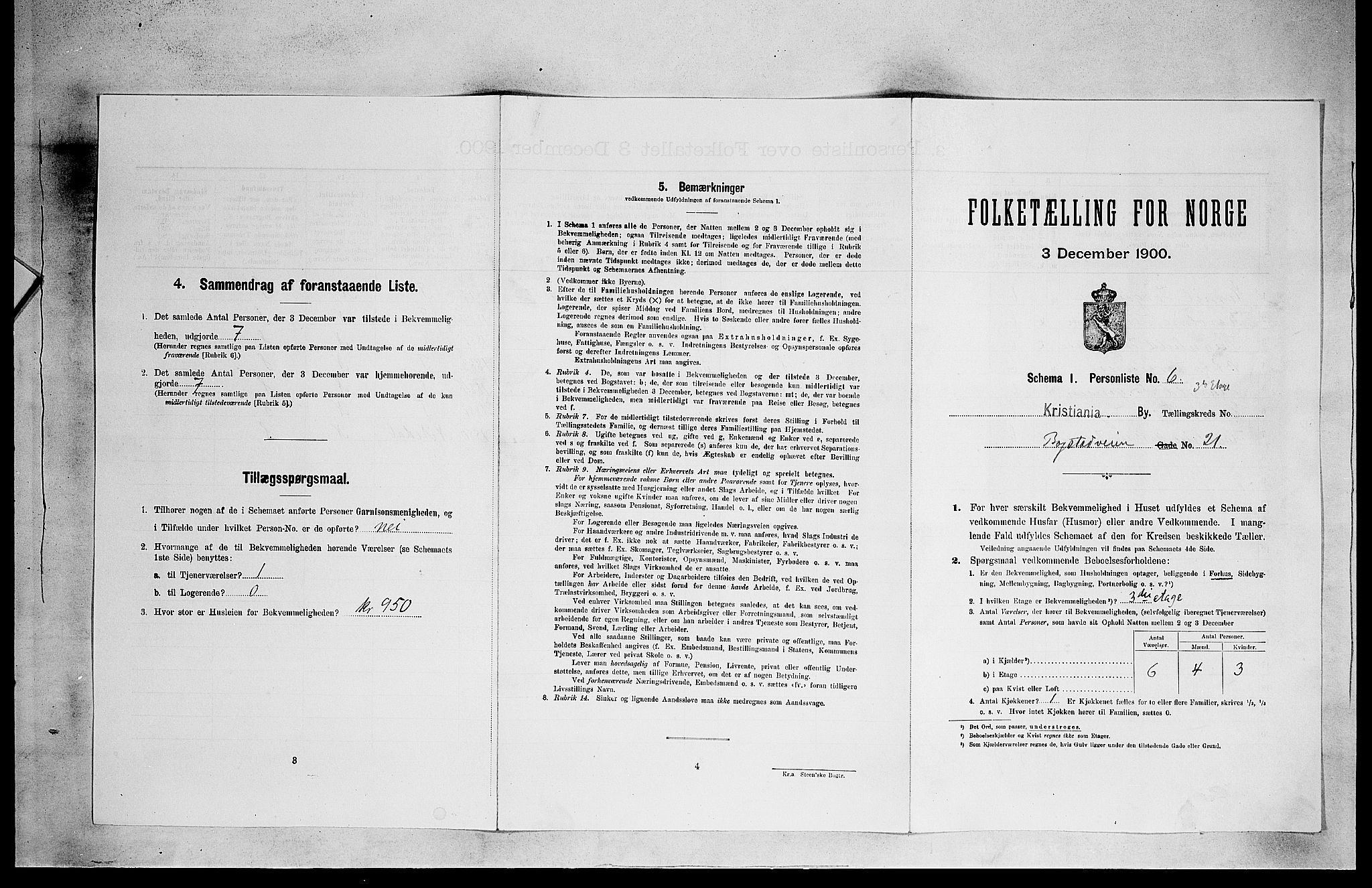 SAO, Folketelling 1900 for 0301 Kristiania kjøpstad, 1900, s. 6377