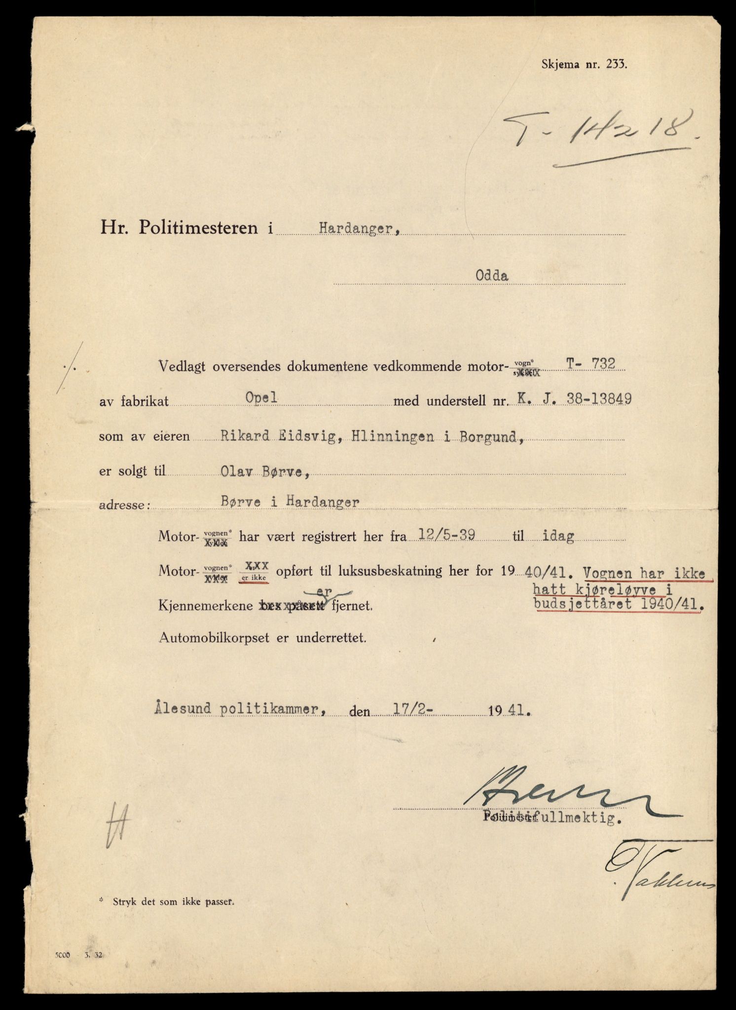 Møre og Romsdal vegkontor - Ålesund trafikkstasjon, AV/SAT-A-4099/F/Fe/L0044: Registreringskort for kjøretøy T 14205 - T 14319, 1927-1998, s. 484