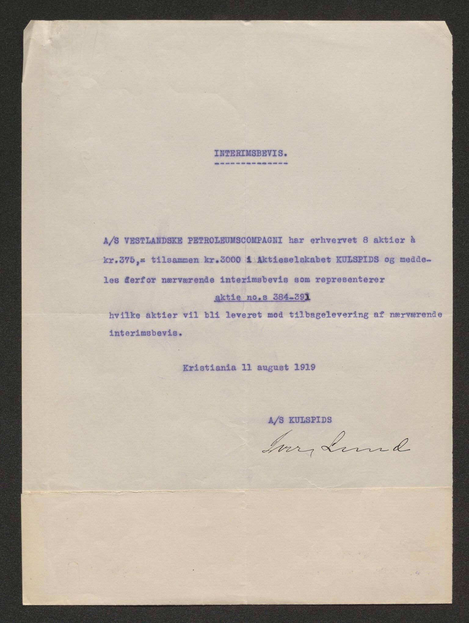 PA 1533 - A/S Vestlandske Petroleumscompani, AV/SAST-A-101953/R/Rb/L0012: Aksjefortegnelser, 1914-1937, s. 598