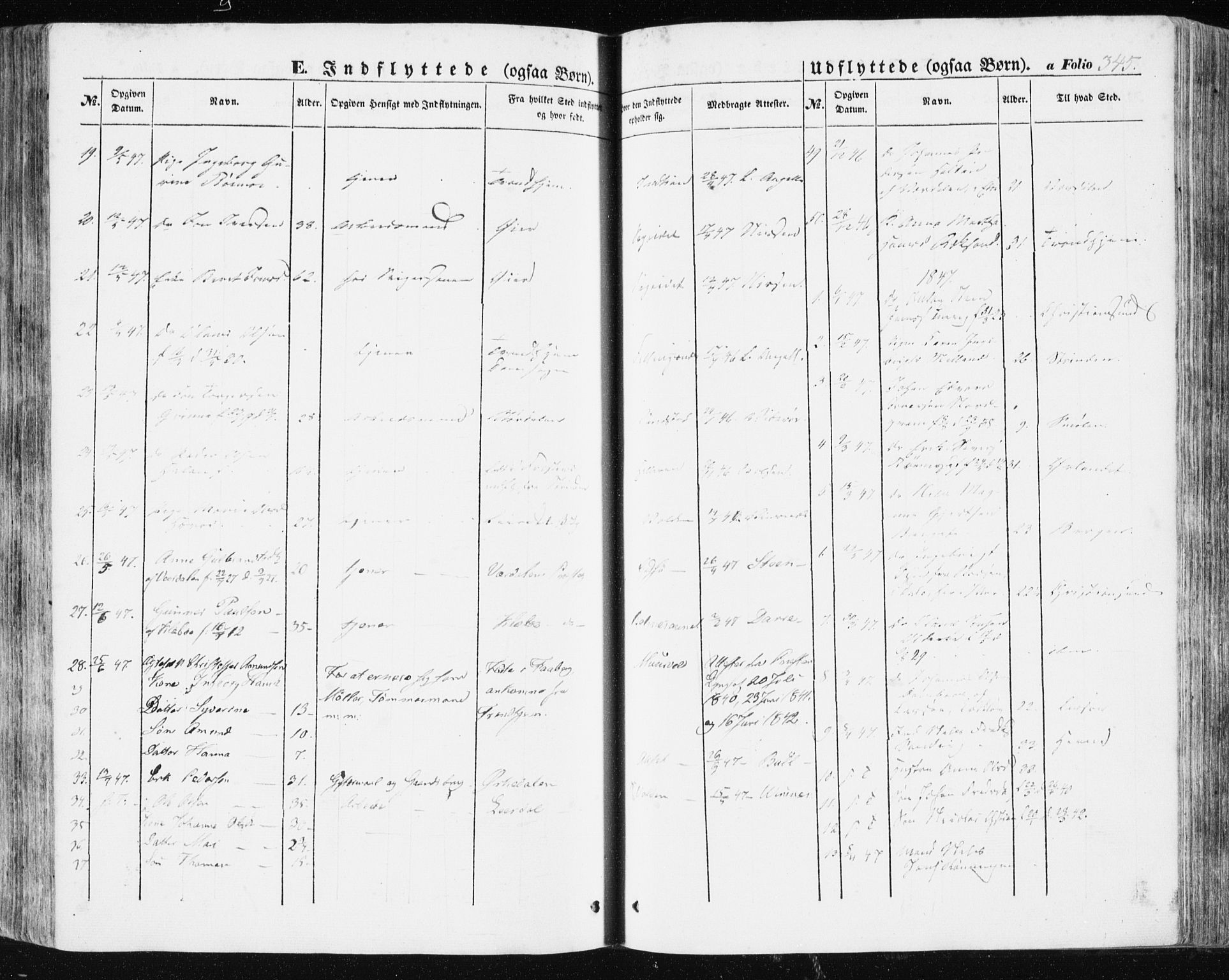 Ministerialprotokoller, klokkerbøker og fødselsregistre - Sør-Trøndelag, SAT/A-1456/634/L0529: Ministerialbok nr. 634A05, 1843-1851, s. 345