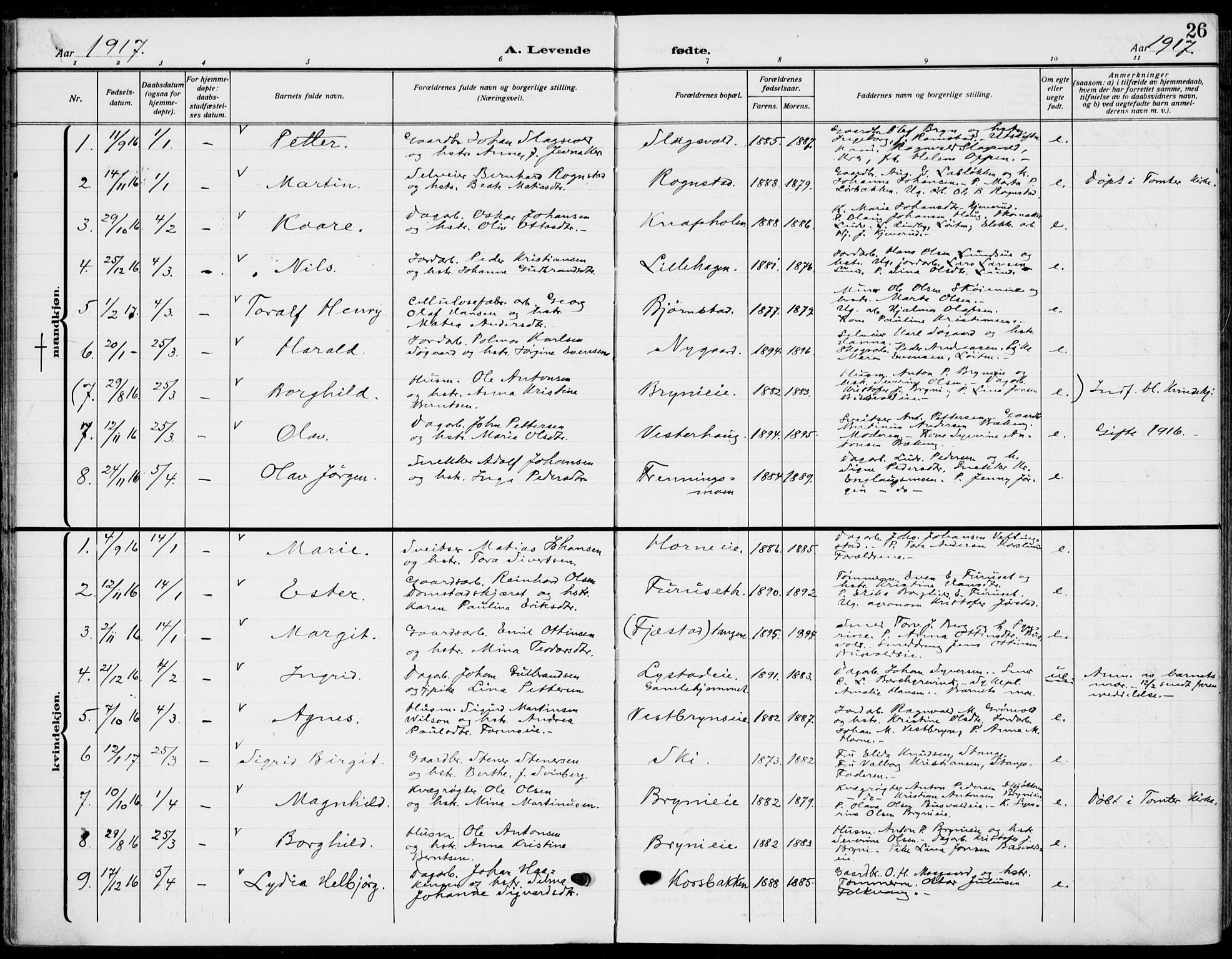 Romedal prestekontor, SAH/PREST-004/K/L0012: Ministerialbok nr. 12, 1913-1935, s. 26