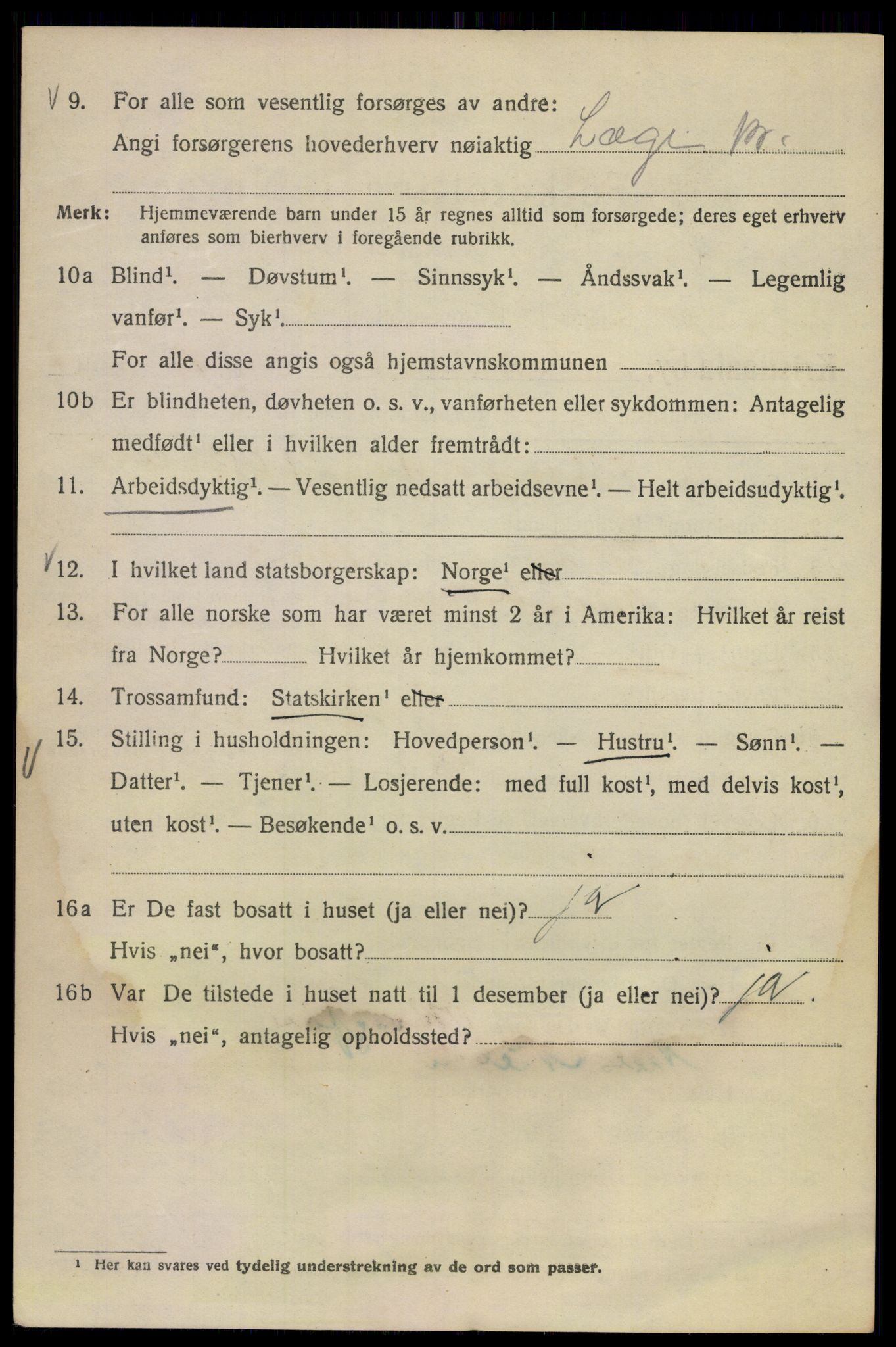 SAO, Folketelling 1920 for 0301 Kristiania kjøpstad, 1920, s. 595328