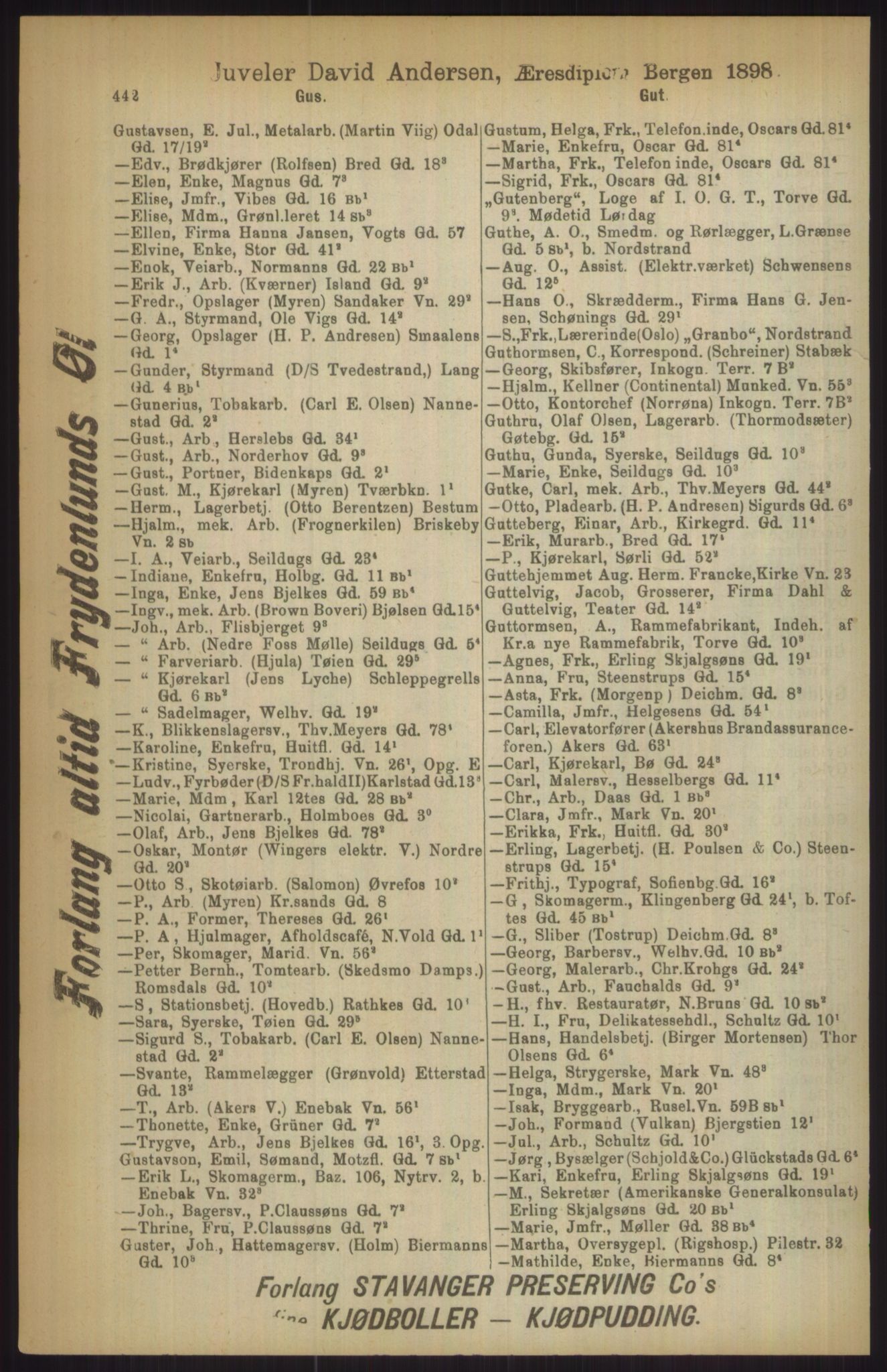 Kristiania/Oslo adressebok, PUBL/-, 1911, s. 442