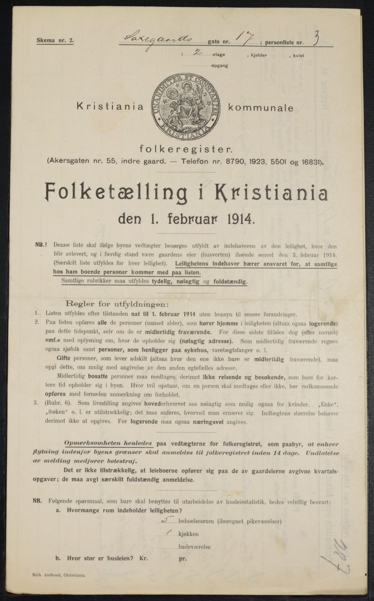 OBA, Kommunal folketelling 1.2.1914 for Kristiania, 1914, s. 89181