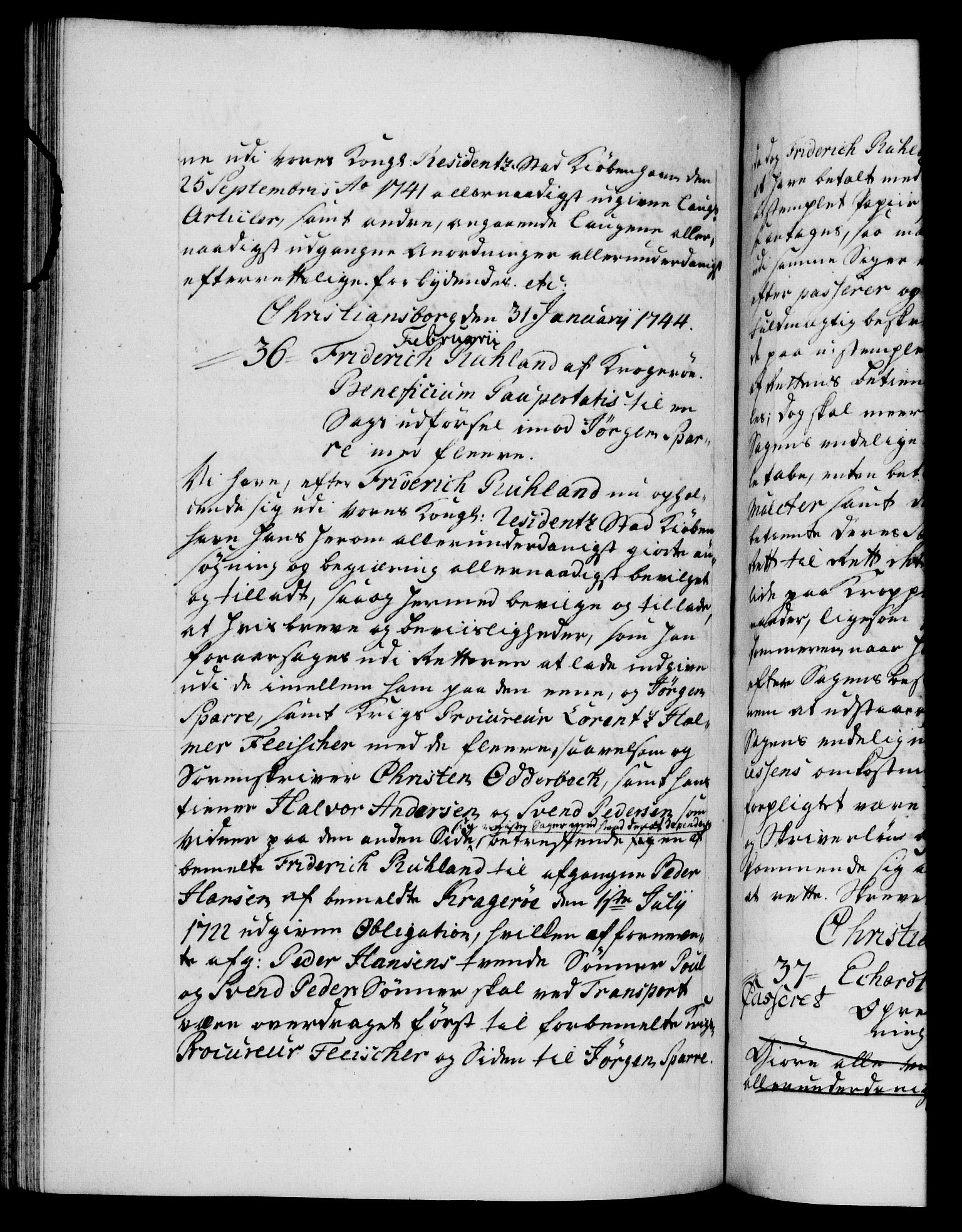 Danske Kanselli 1572-1799, RA/EA-3023/F/Fc/Fca/Fcaa/L0033: Norske registre, 1743-1744, s. 390b