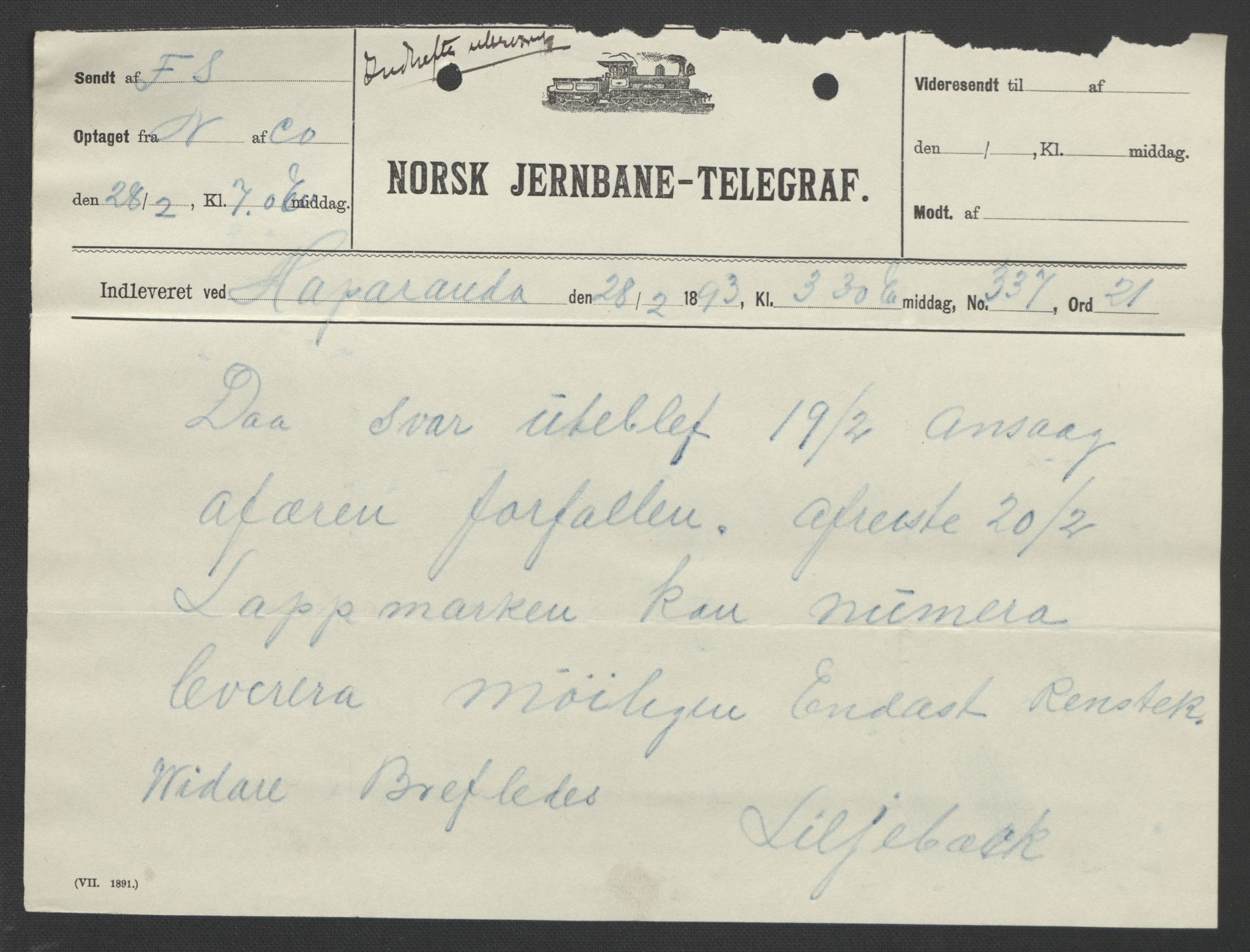 Arbeidskomitéen for Fridtjof Nansens polarekspedisjon, AV/RA-PA-0061/D/L0004: Innk. brev og telegrammer vedr. proviant og utrustning, 1892-1893, s. 732