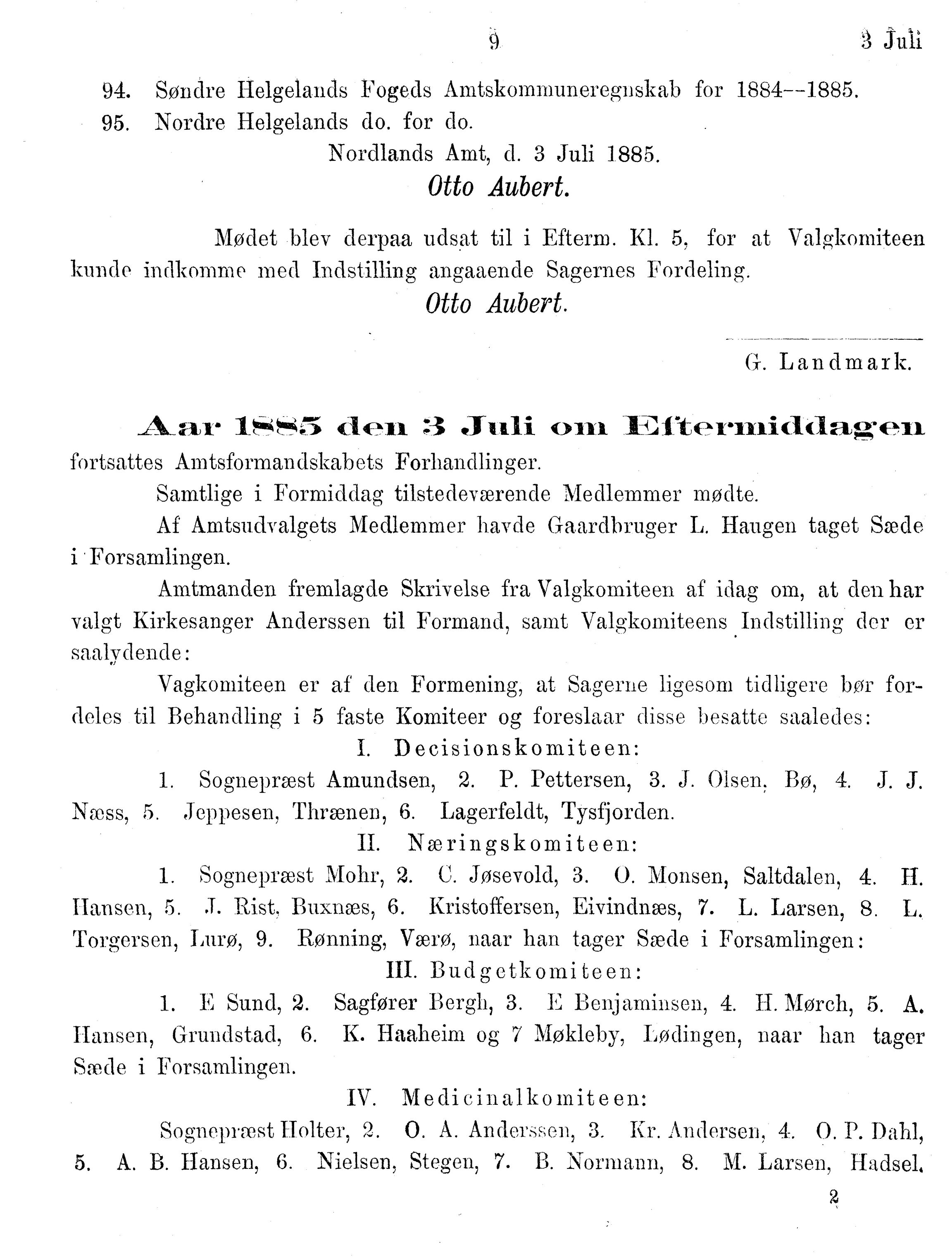 Nordland Fylkeskommune. Fylkestinget, AIN/NFK-17/176/A/Ac/L0014: Fylkestingsforhandlinger 1881-1885, 1881-1885