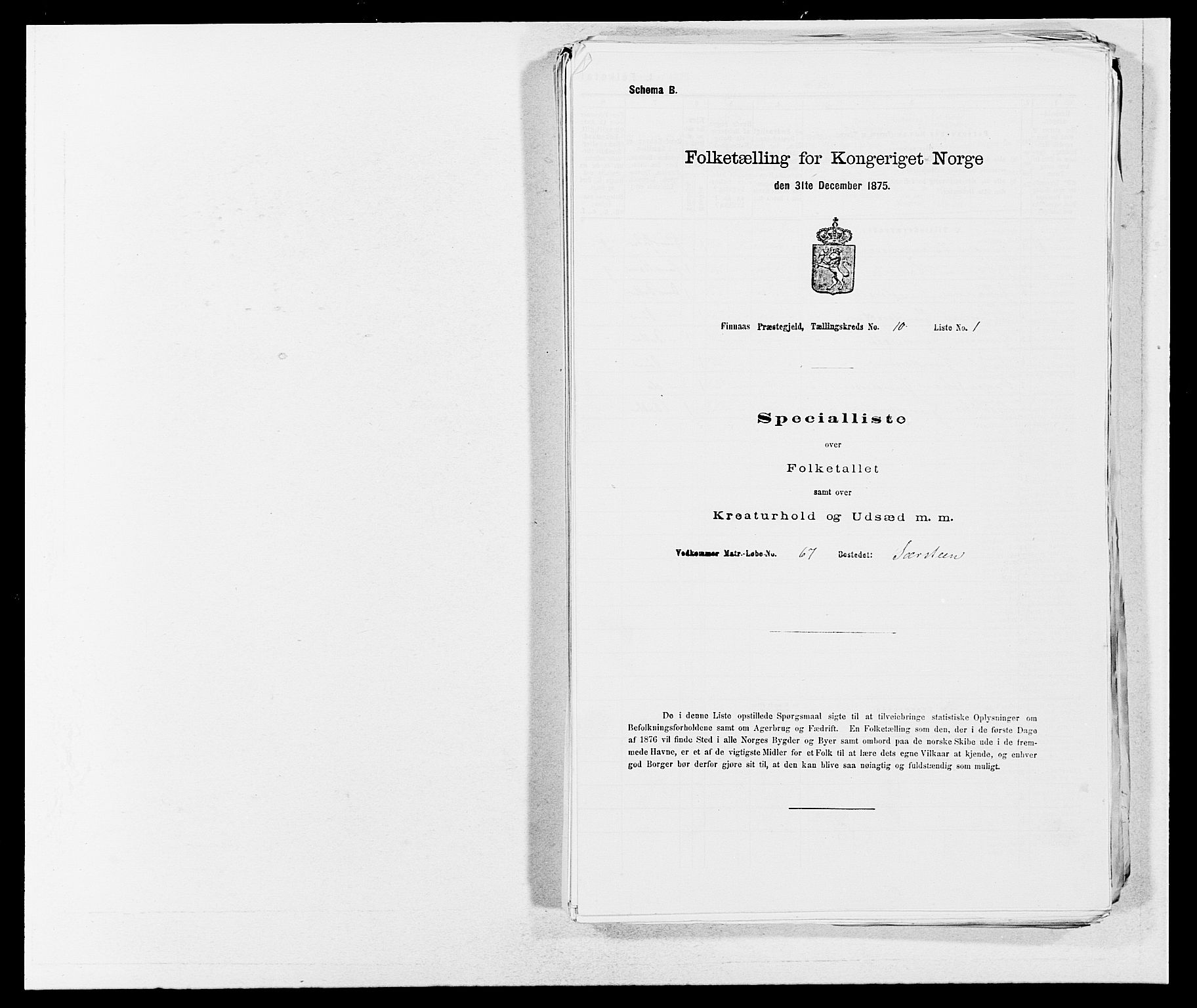 SAB, Folketelling 1875 for 1218P Finnås prestegjeld, 1875, s. 1107