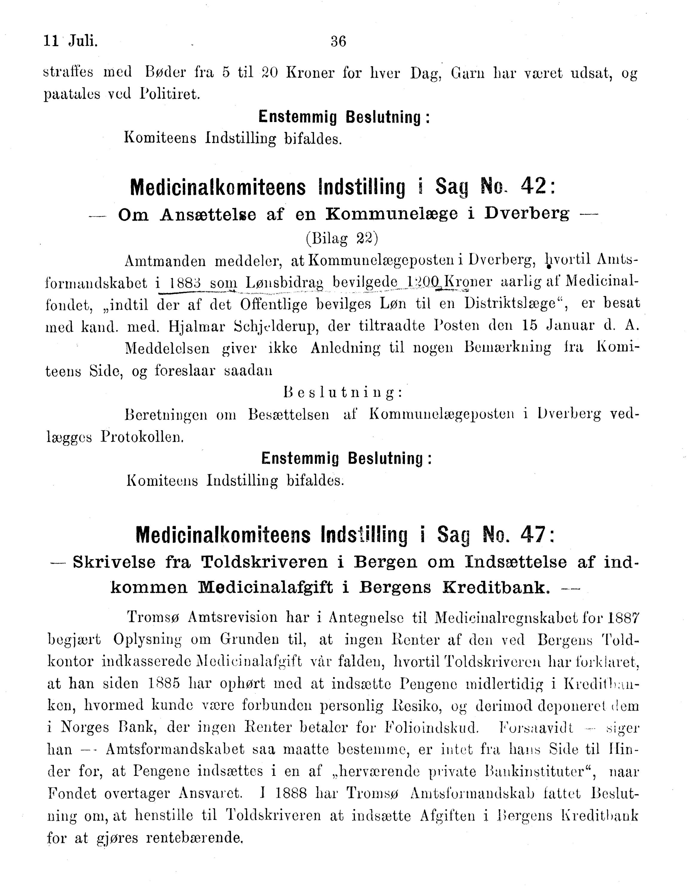 Nordland Fylkeskommune. Fylkestinget, AIN/NFK-17/176/A/Ac/L0015: Fylkestingsforhandlinger 1886-1890, 1886-1890