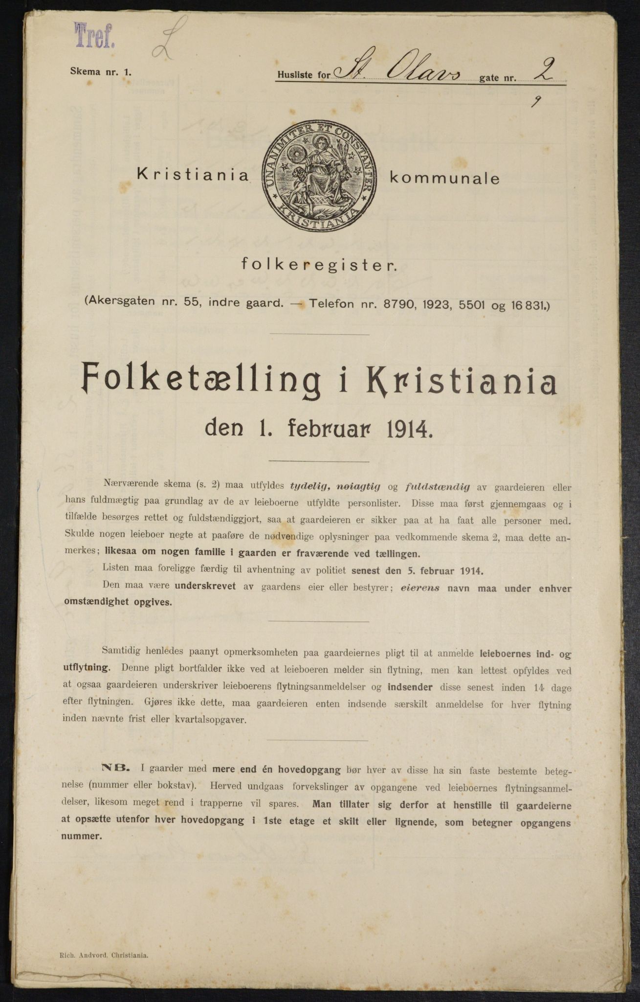 OBA, Kommunal folketelling 1.2.1914 for Kristiania, 1914, s. 87797
