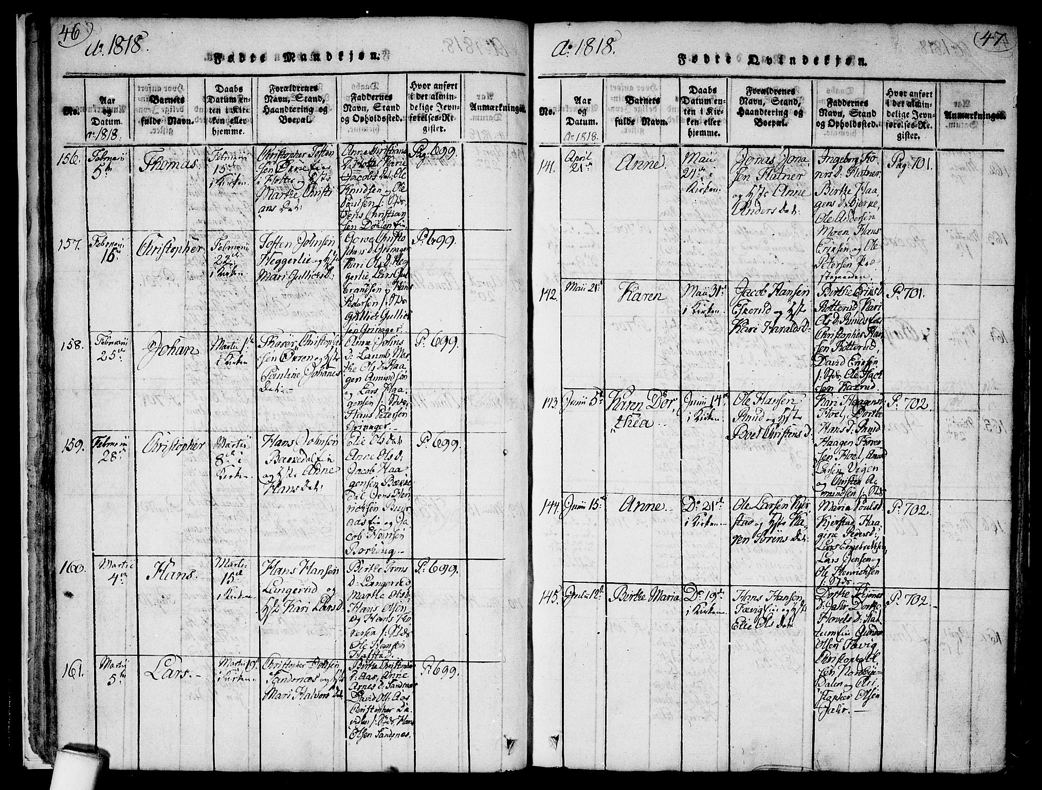 Nannestad prestekontor Kirkebøker, SAO/A-10414a/F/Fa/L0009: Ministerialbok nr. I 9, 1815-1840, s. 46-47