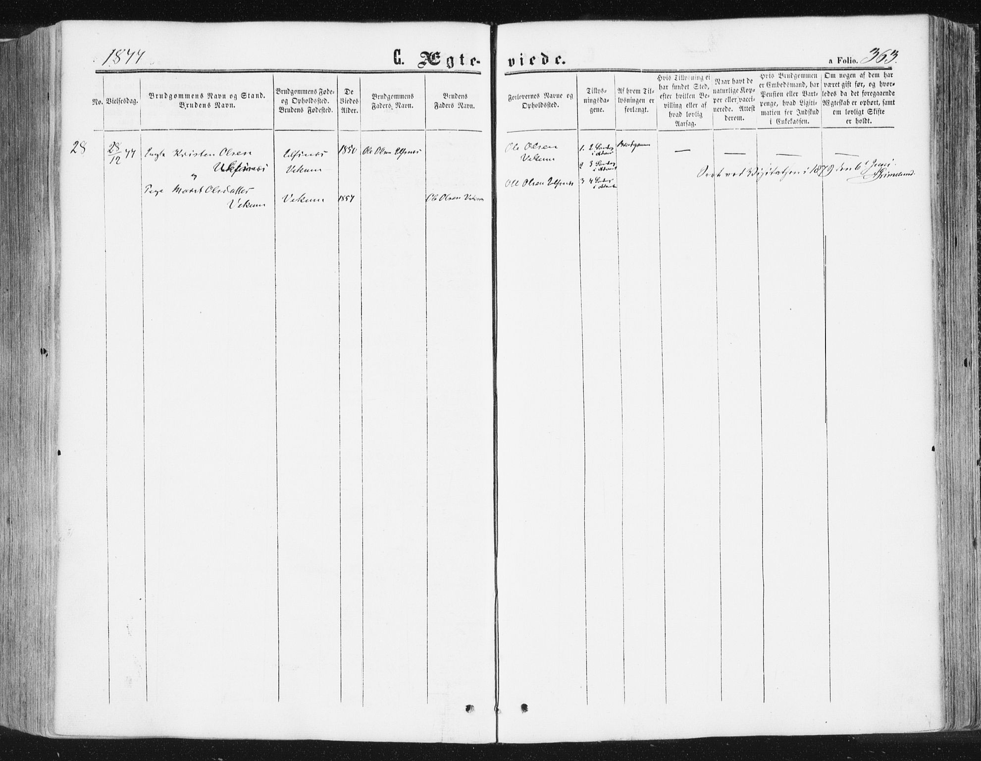 Ministerialprotokoller, klokkerbøker og fødselsregistre - Møre og Romsdal, AV/SAT-A-1454/578/L0905: Ministerialbok nr. 578A04, 1859-1877, s. 363