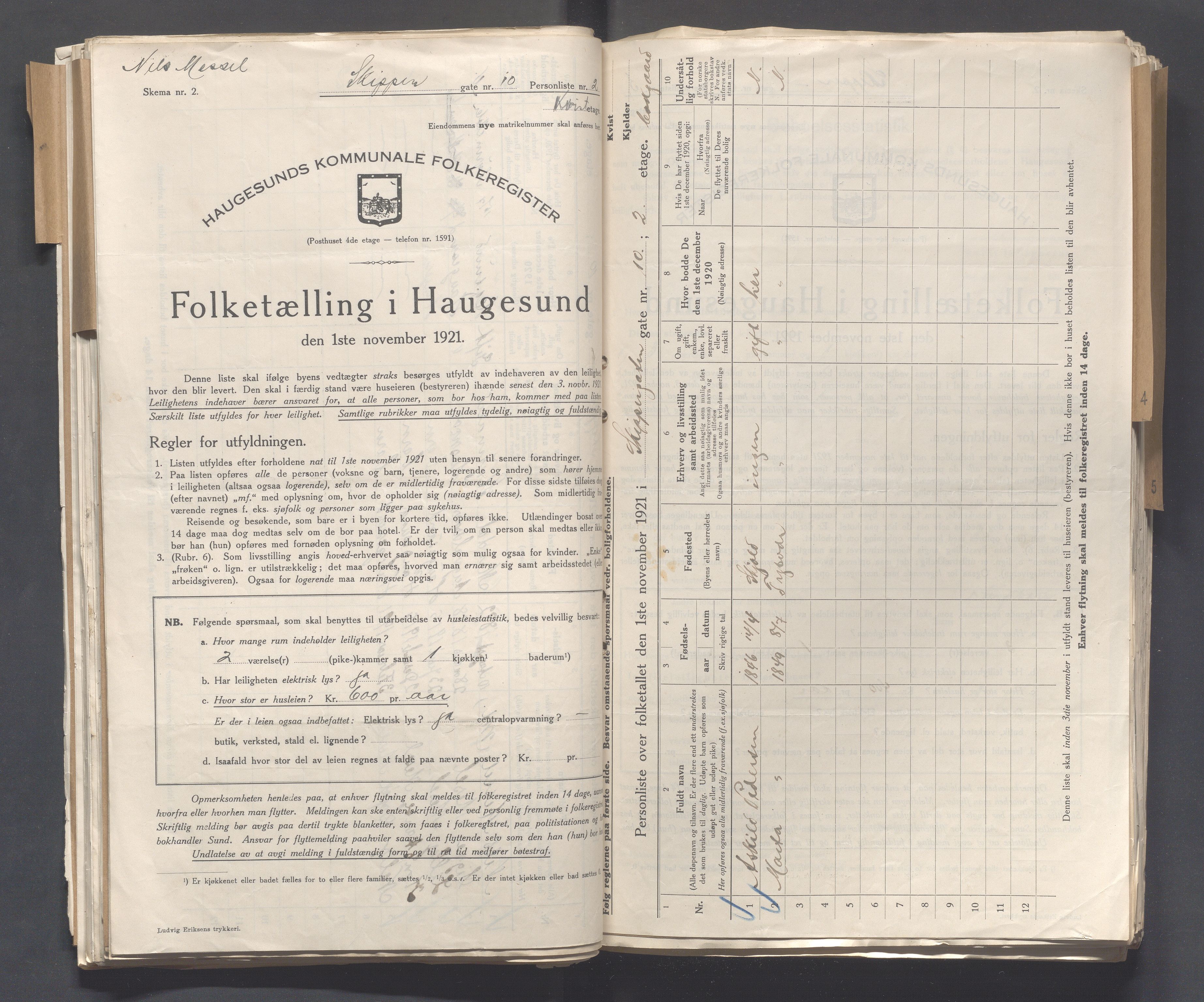 IKAR, Kommunal folketelling 1.11.1921 for Haugesund, 1921, s. 3984