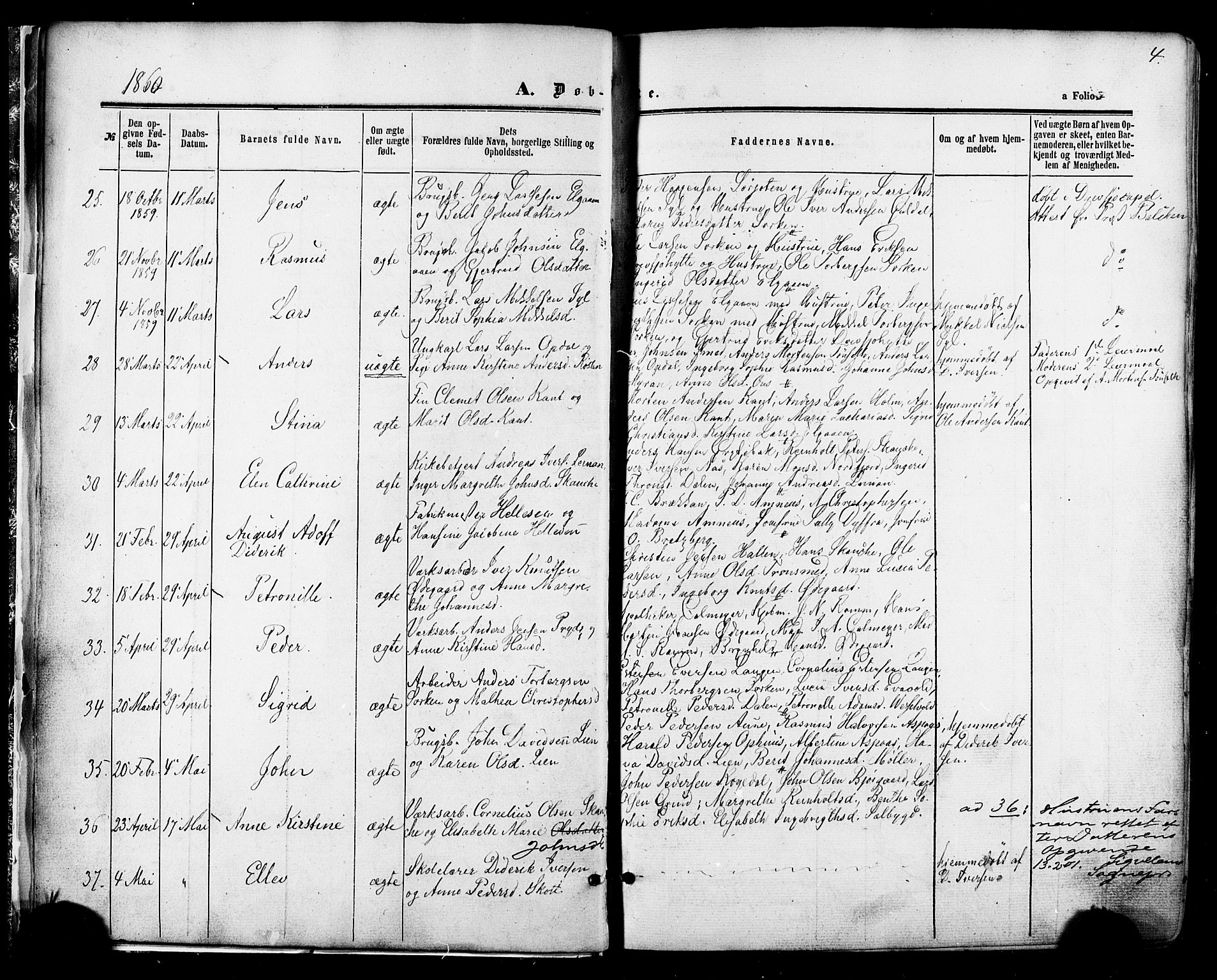 Ministerialprotokoller, klokkerbøker og fødselsregistre - Sør-Trøndelag, SAT/A-1456/681/L0932: Ministerialbok nr. 681A10, 1860-1878, s. 4