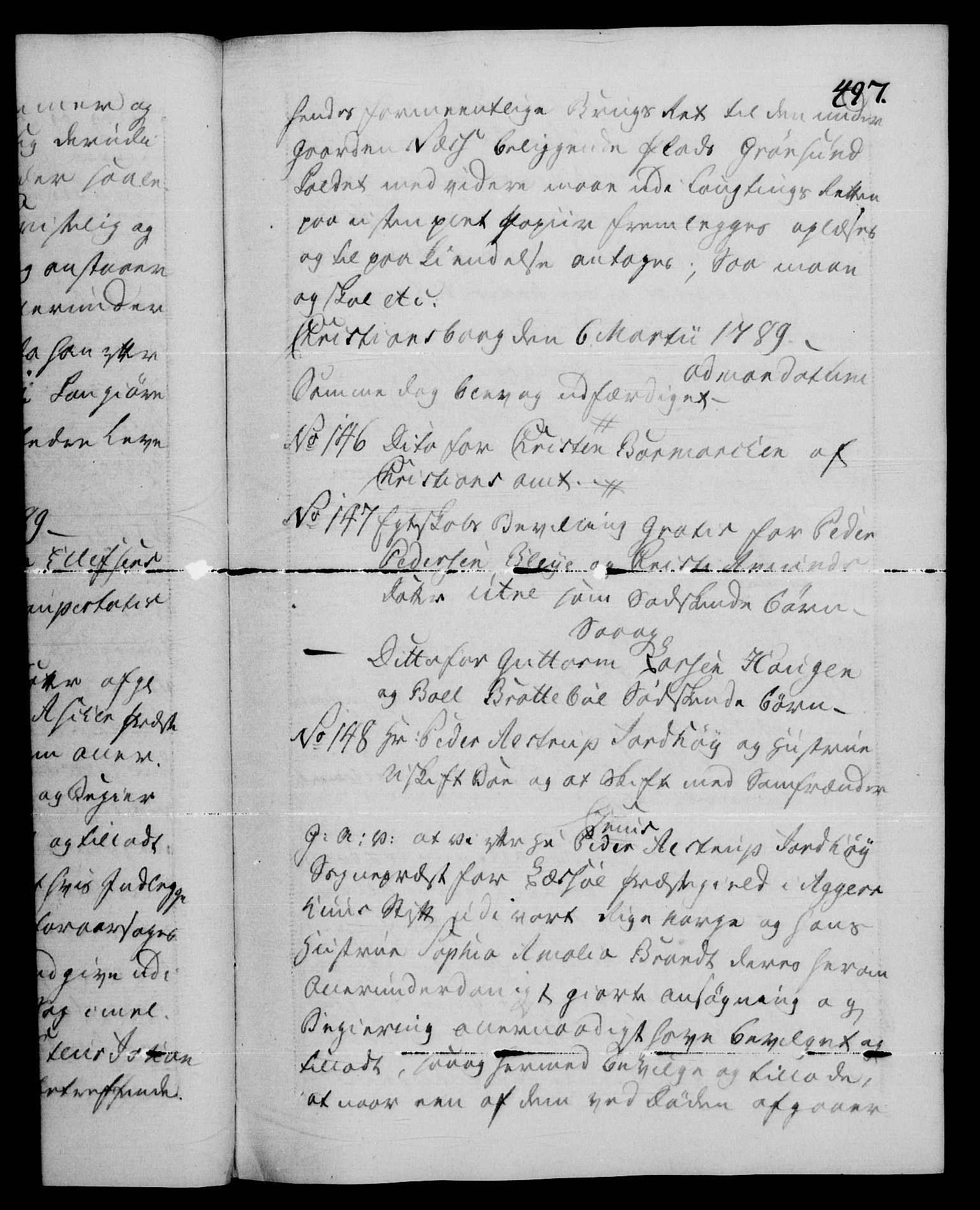 Danske Kanselli 1572-1799, AV/RA-EA-3023/F/Fc/Fca/Fcaa/L0052: Norske registre, 1788-1789, s. 497a