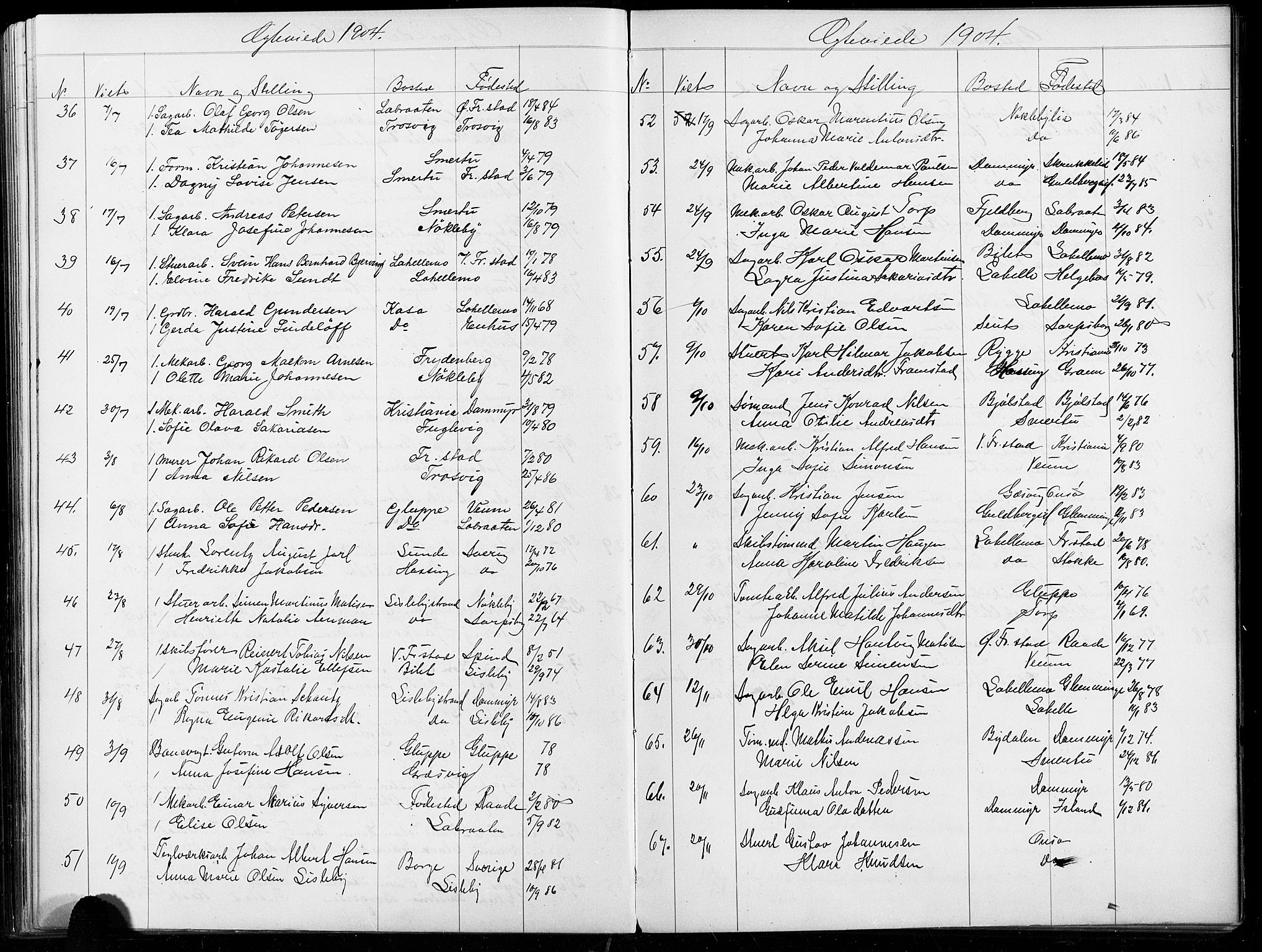 Glemmen prestekontor Kirkebøker, AV/SAO-A-10908/G/Ga/L0006: Klokkerbok nr. 6, 1894-1908