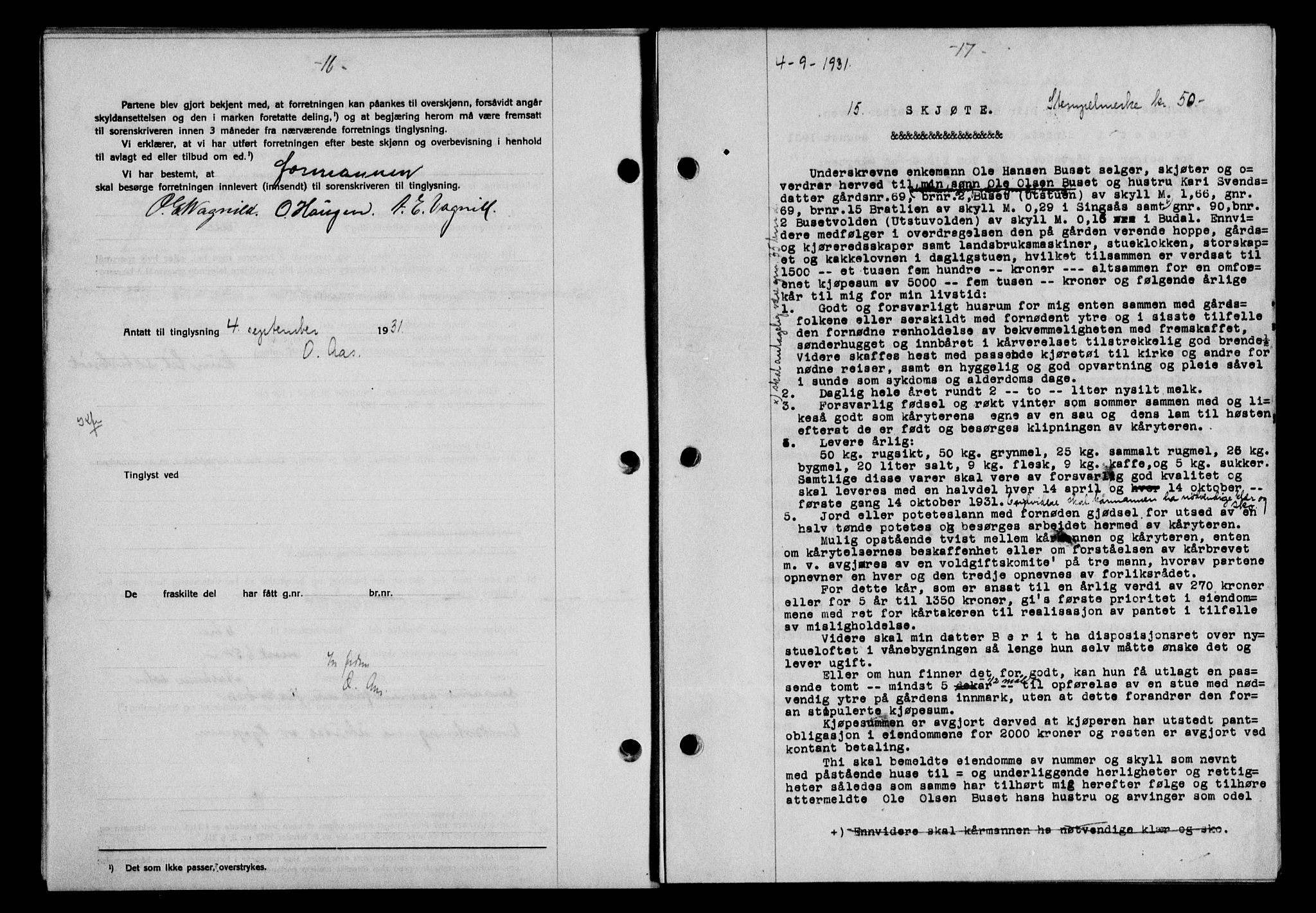 Gauldal sorenskriveri, AV/SAT-A-0014/1/2/2C/L0041: Pantebok nr. 42-43, 1930-1931, Tingl.dato: 04.09.1937