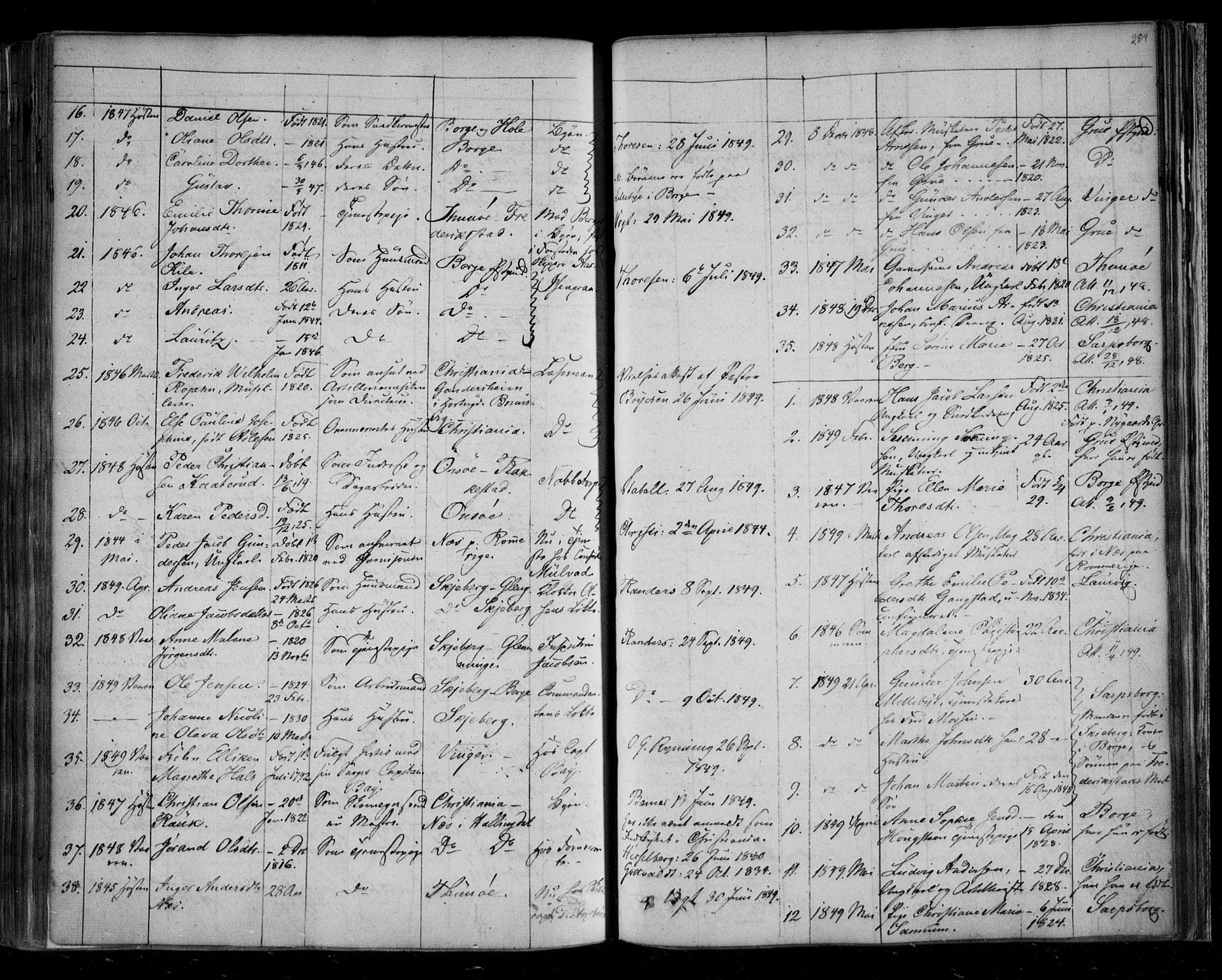 Fredrikstad prestekontor Kirkebøker, AV/SAO-A-11082/F/Fa/L0005: Ministerialbok nr. 5, 1835-1856, s. 384