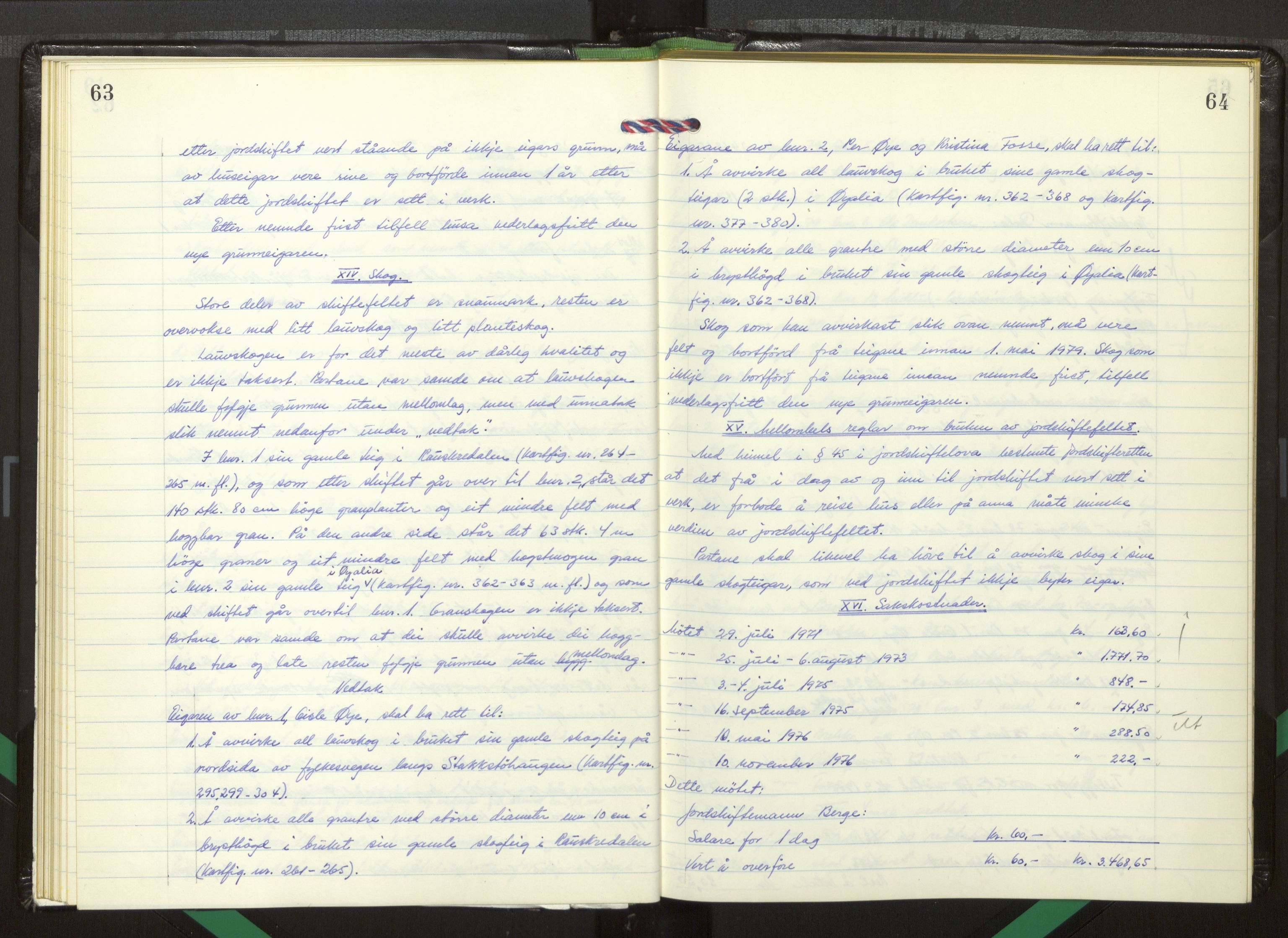 Hordaland jordskiftedøme - I Nordhordland jordskiftedistrikt, AV/SAB-A-6801/A/Aa/L0062: Forhandlingsprotokoll, 1975-1980, s. 63-64