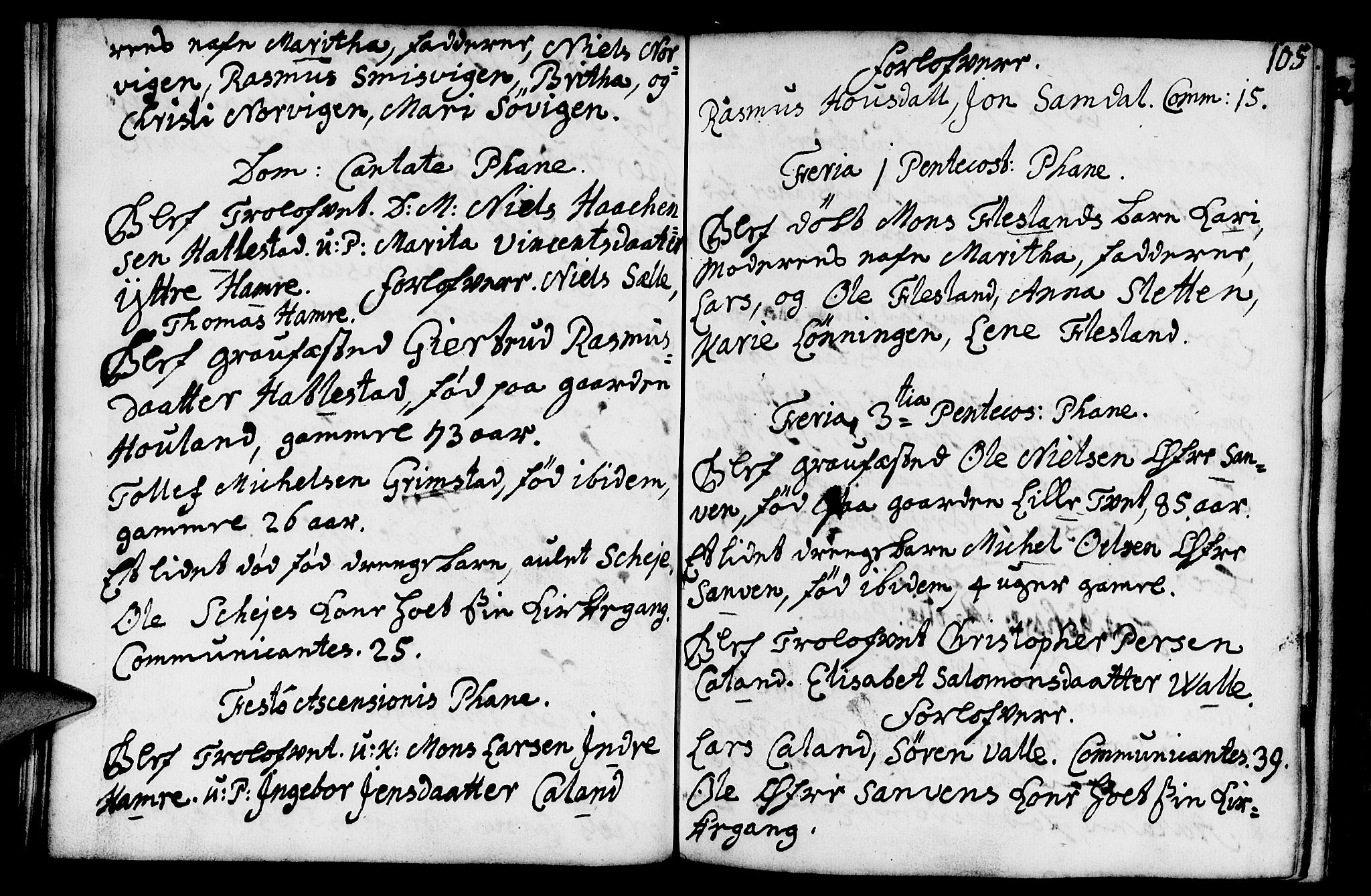 Fana Sokneprestembete, AV/SAB-A-75101/H/Haa/Haaa/L0002: Ministerialbok nr. A 2, 1719-1735, s. 105