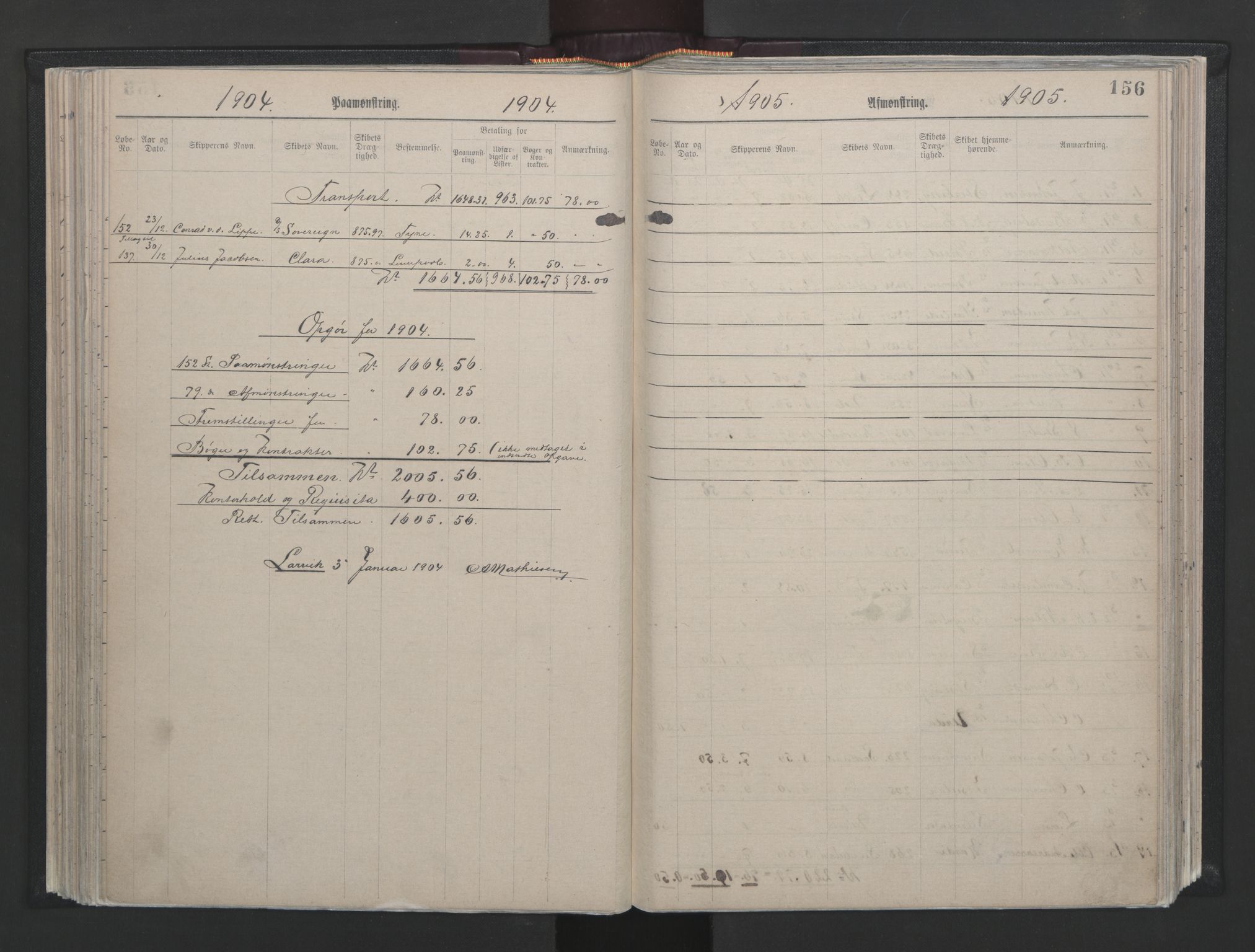 Larvik innrulleringskontor, SAKO/A-787/H/Ha/L0001: Mønstringsjournal, 1886-1942, s. 156