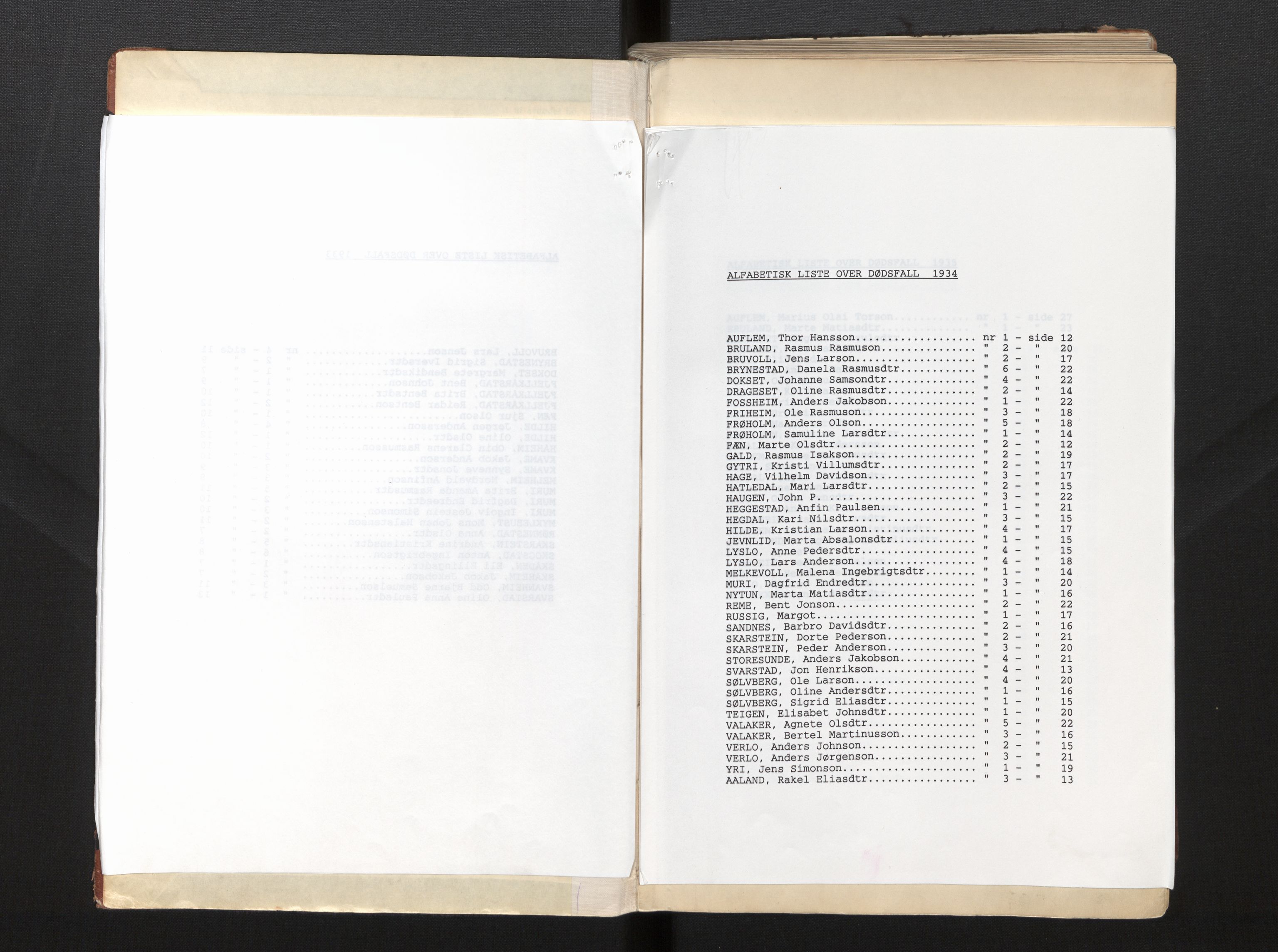 Lensmannen i Innvik, AV/SAB-A-28501/0006/L0006: Dødsfallprotokoll, 1932-1953