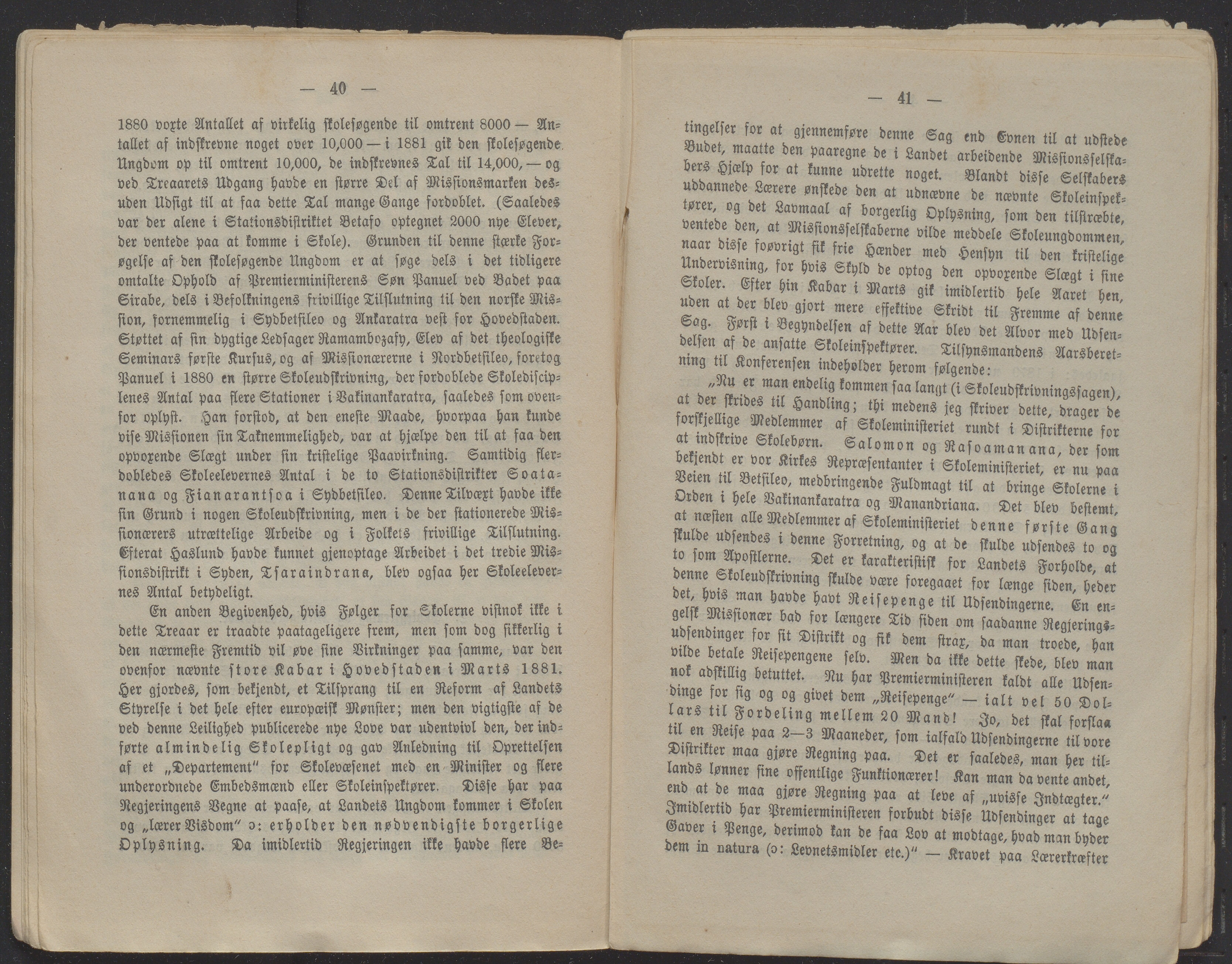 Det Norske Misjonsselskap - hovedadministrasjonen, VID/MA-A-1045/D/Db/Dba/L0338/0009: Beretninger, Bøker, Skrifter o.l   / Årsberetninger 40. , 1882, s. 40-41