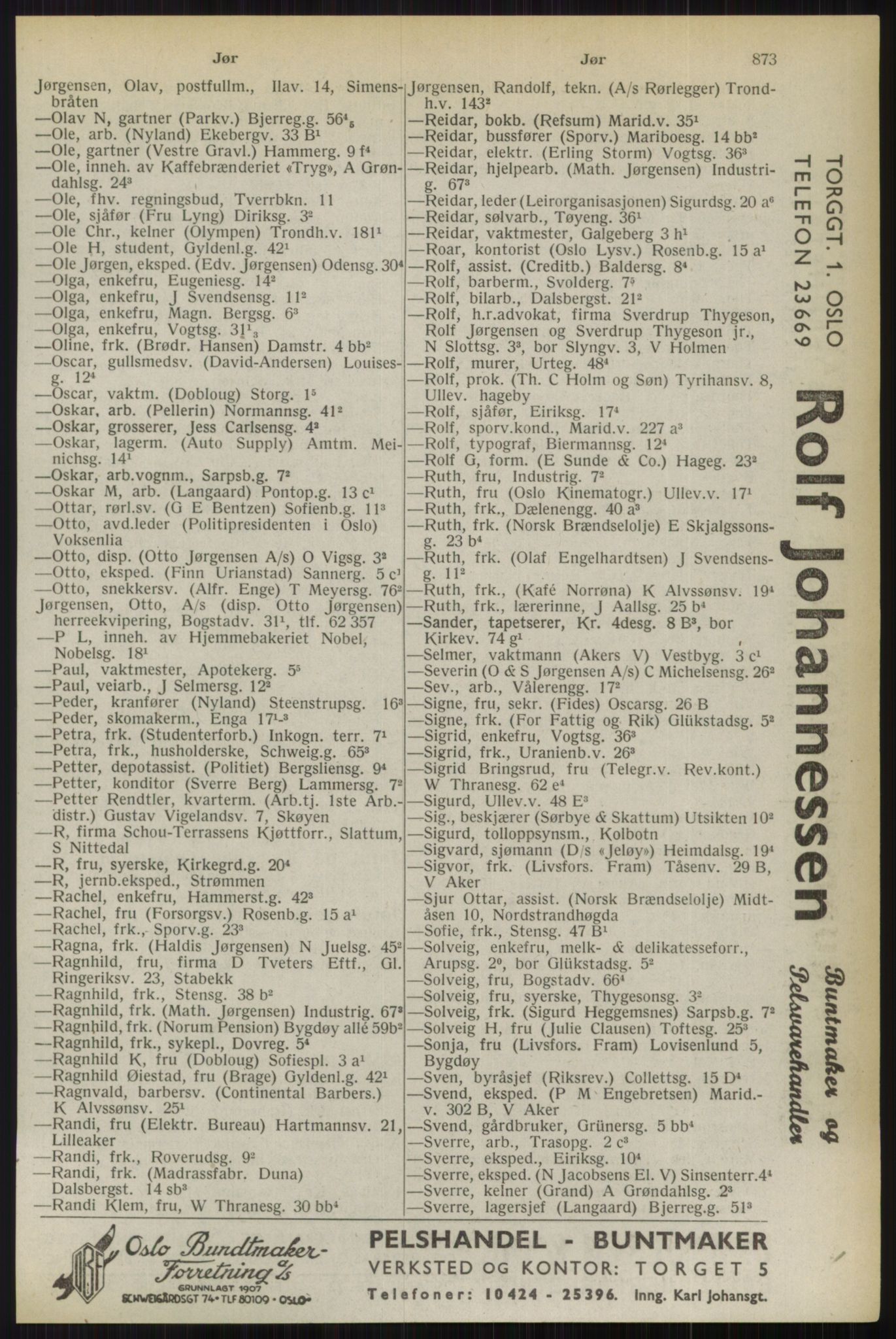Kristiania/Oslo adressebok, PUBL/-, 1944, s. 873