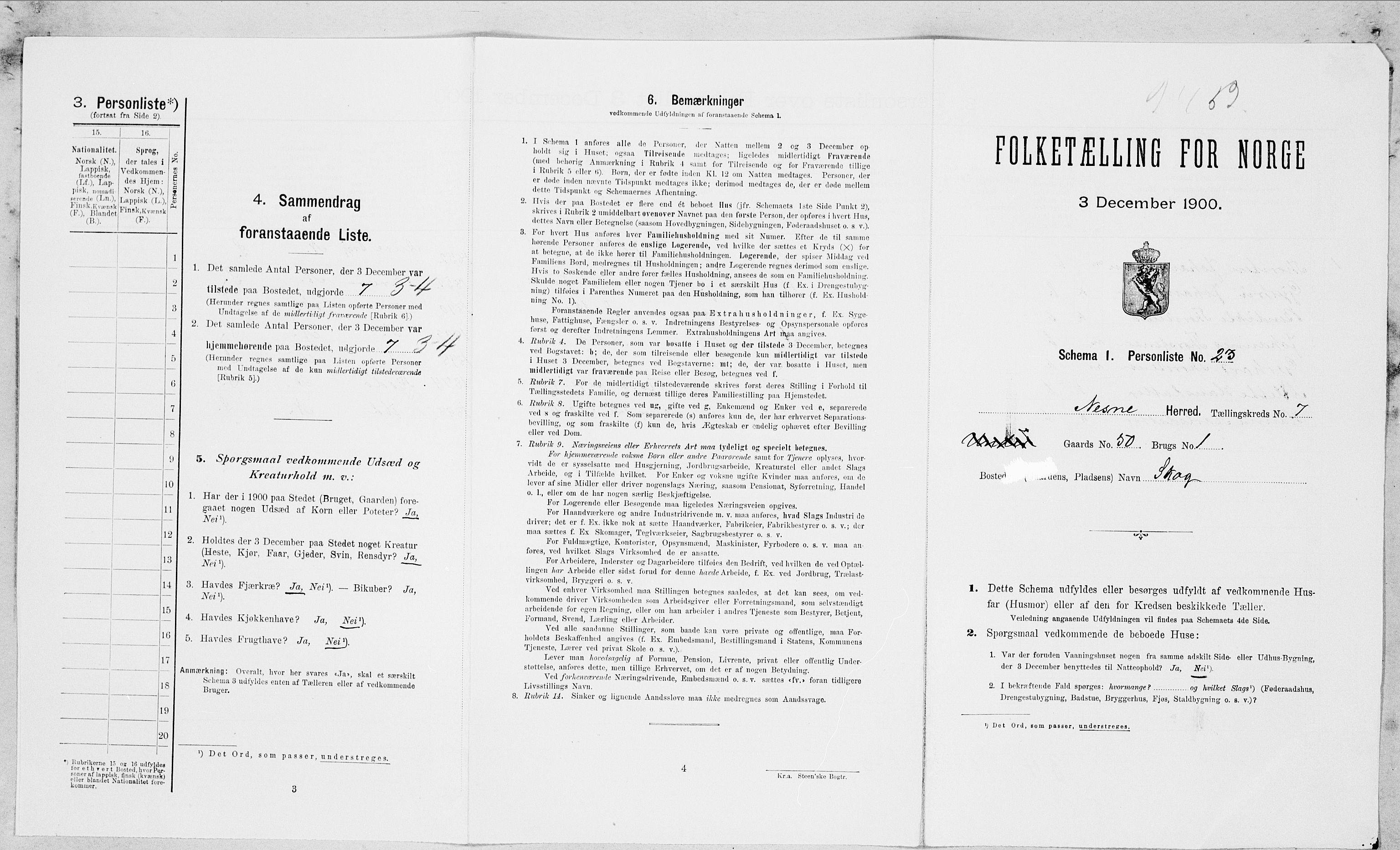 SAT, Folketelling 1900 for 1828 Nesna herred, 1900, s. 608