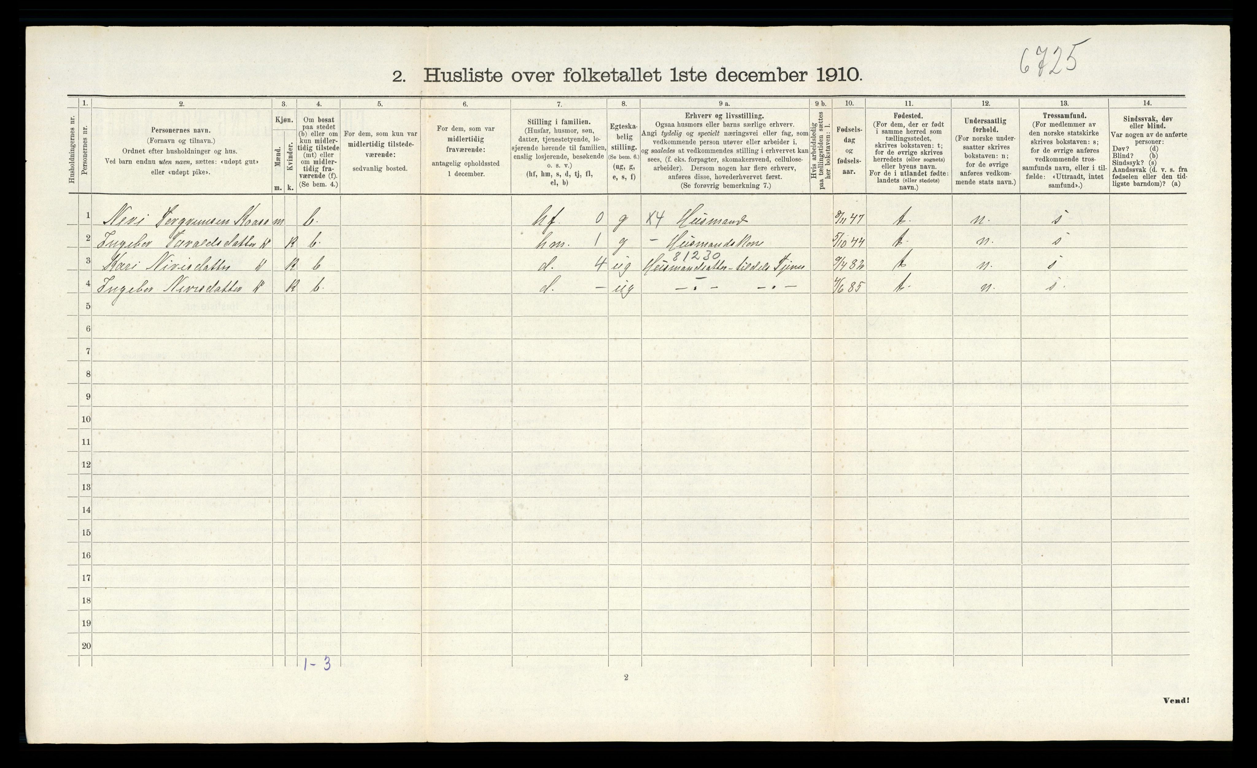 RA, Folketelling 1910 for 0822 Sauherad herred, 1910, s. 634