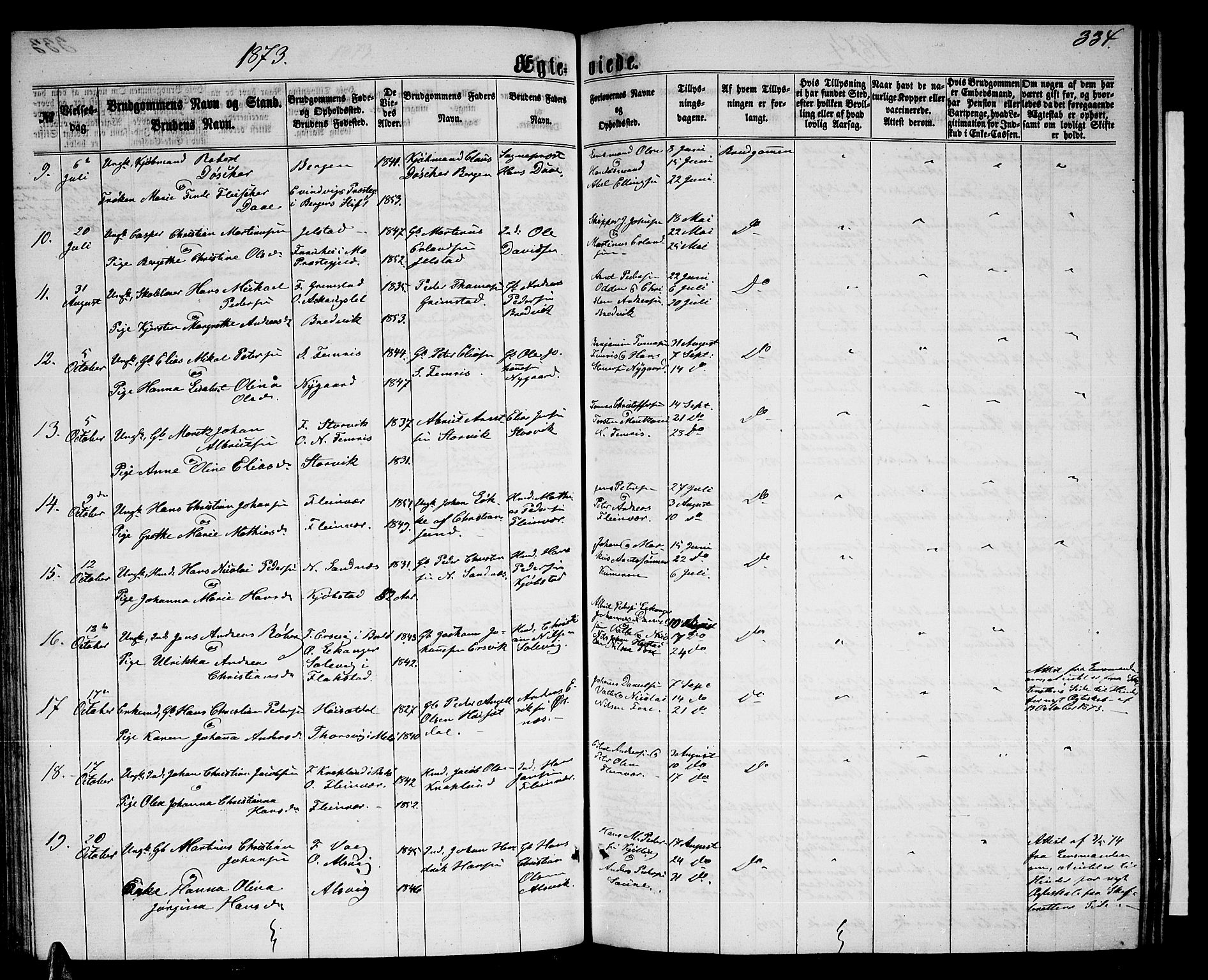 Ministerialprotokoller, klokkerbøker og fødselsregistre - Nordland, AV/SAT-A-1459/805/L0107: Klokkerbok nr. 805C03, 1862-1885, s. 334