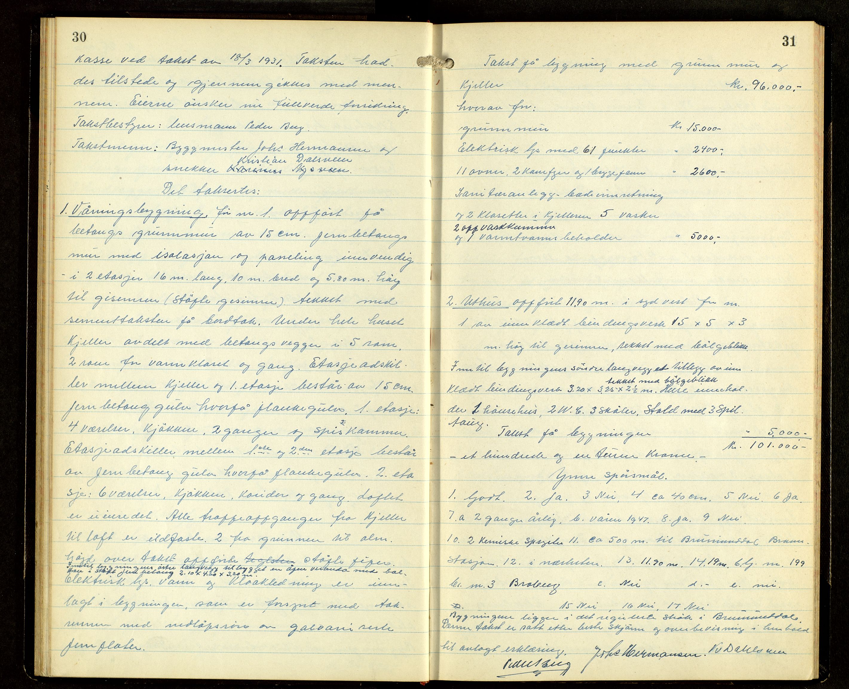 Norges Brannkasse, Furnes, AV/SAH-NBRANF-004/F/L0004: Branntakstprotokoll, 1947-1950, s. 30-31