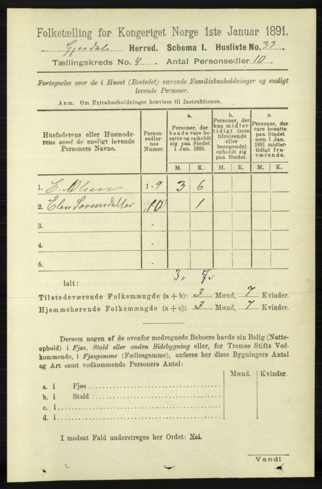 RA, Folketelling 1891 for 1122 Gjesdal herred, 1891, s. 1172