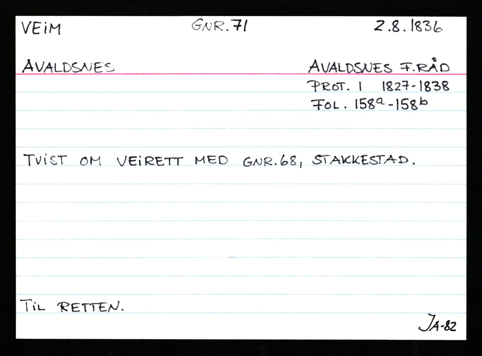 Statsarkivet i Stavanger, AV/SAST-A-101971/03/Y/Ym/L0065: Åstedskort sortert etter gårdsnavn: Vatland - Vervig, 1600-1950, s. 342