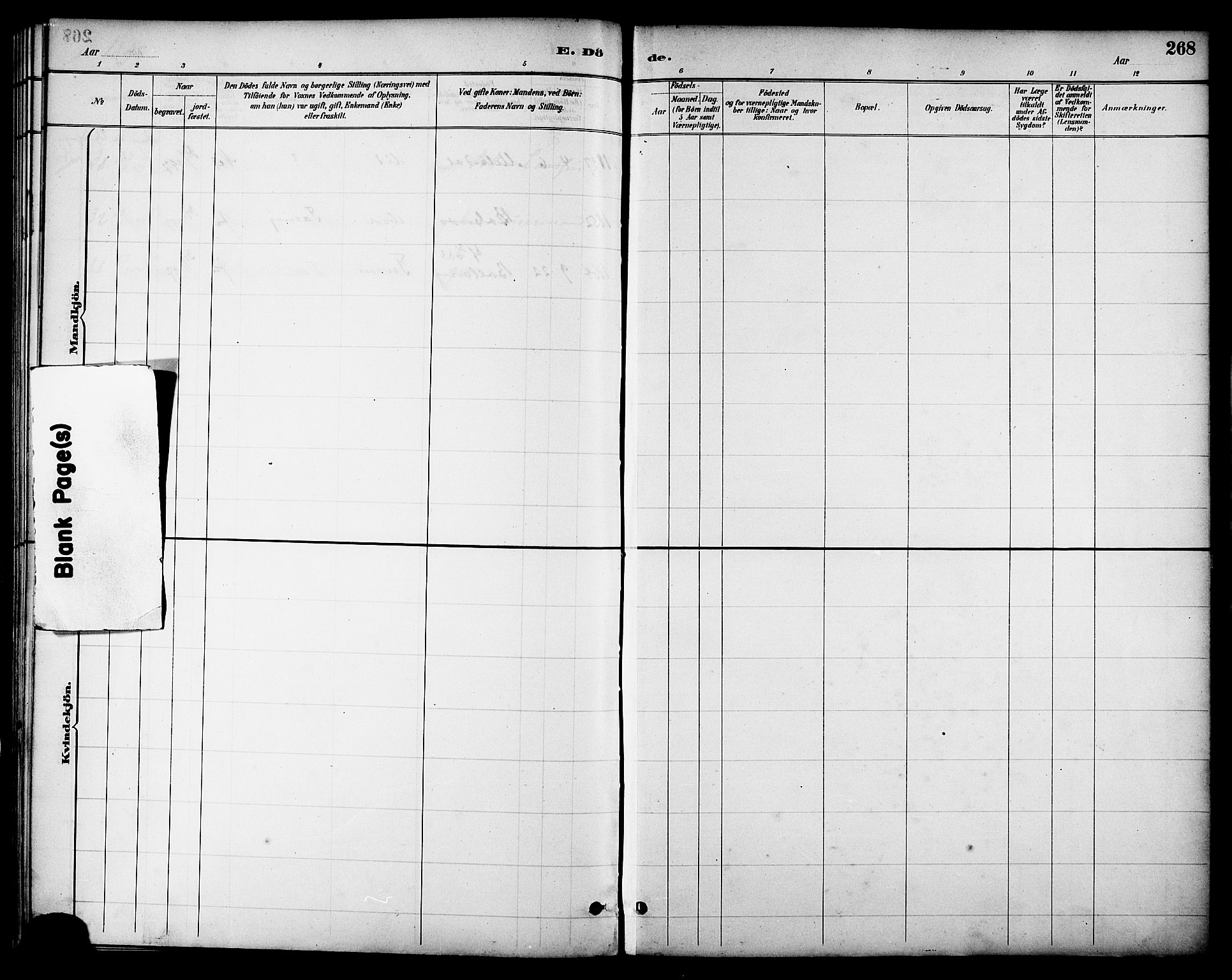 Ministerialprotokoller, klokkerbøker og fødselsregistre - Nordland, AV/SAT-A-1459/863/L0898: Ministerialbok nr. 863A10, 1886-1897, s. 268