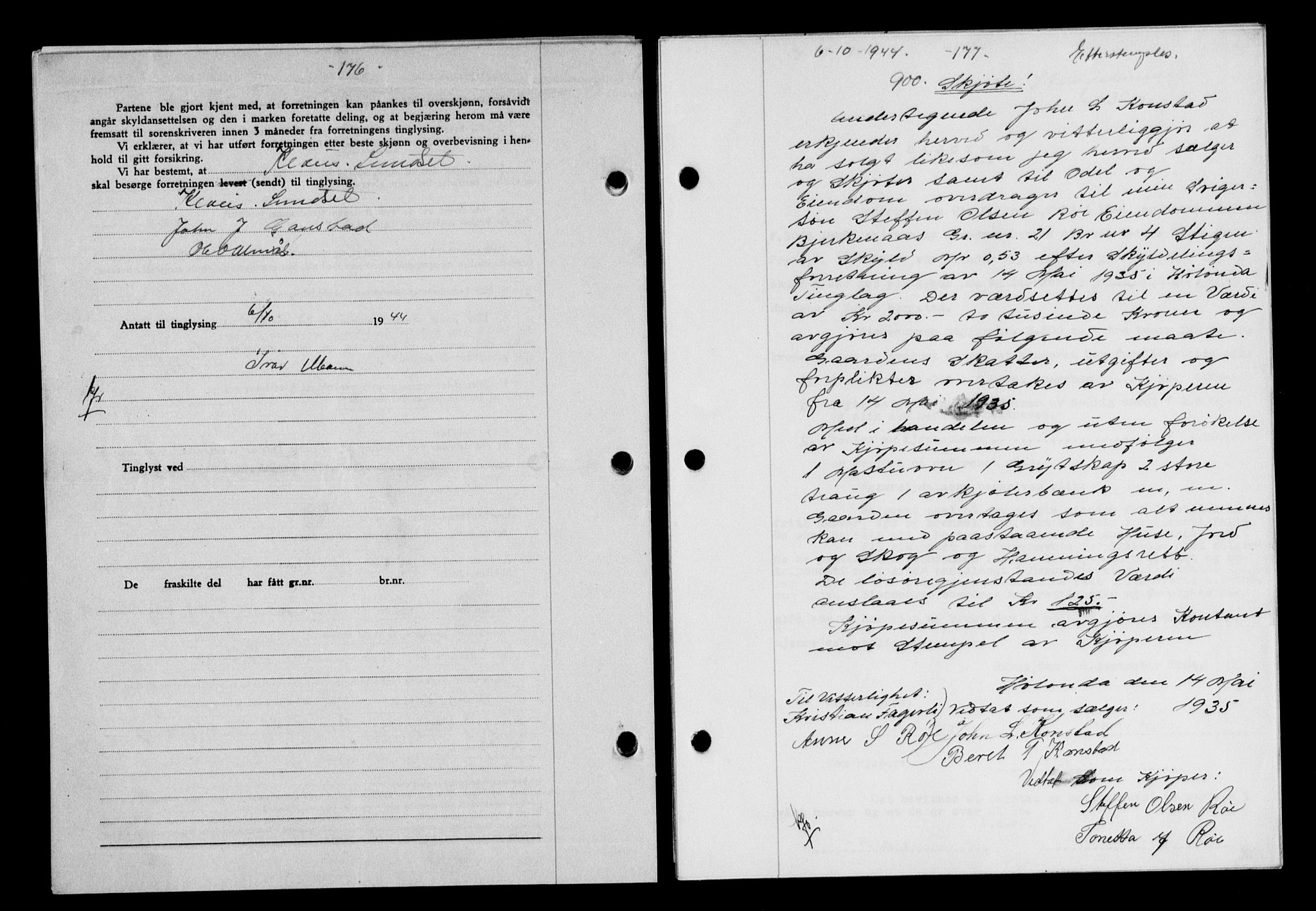 Gauldal sorenskriveri, SAT/A-0014/1/2/2C/L0058: Pantebok nr. 63, 1944-1945, Dagboknr: 900/1944