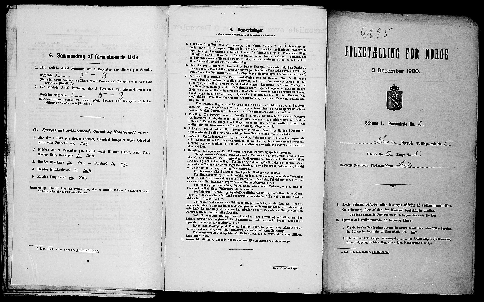 SAST, Folketelling 1900 for 1153 Skåre herred, 1900, s. 708