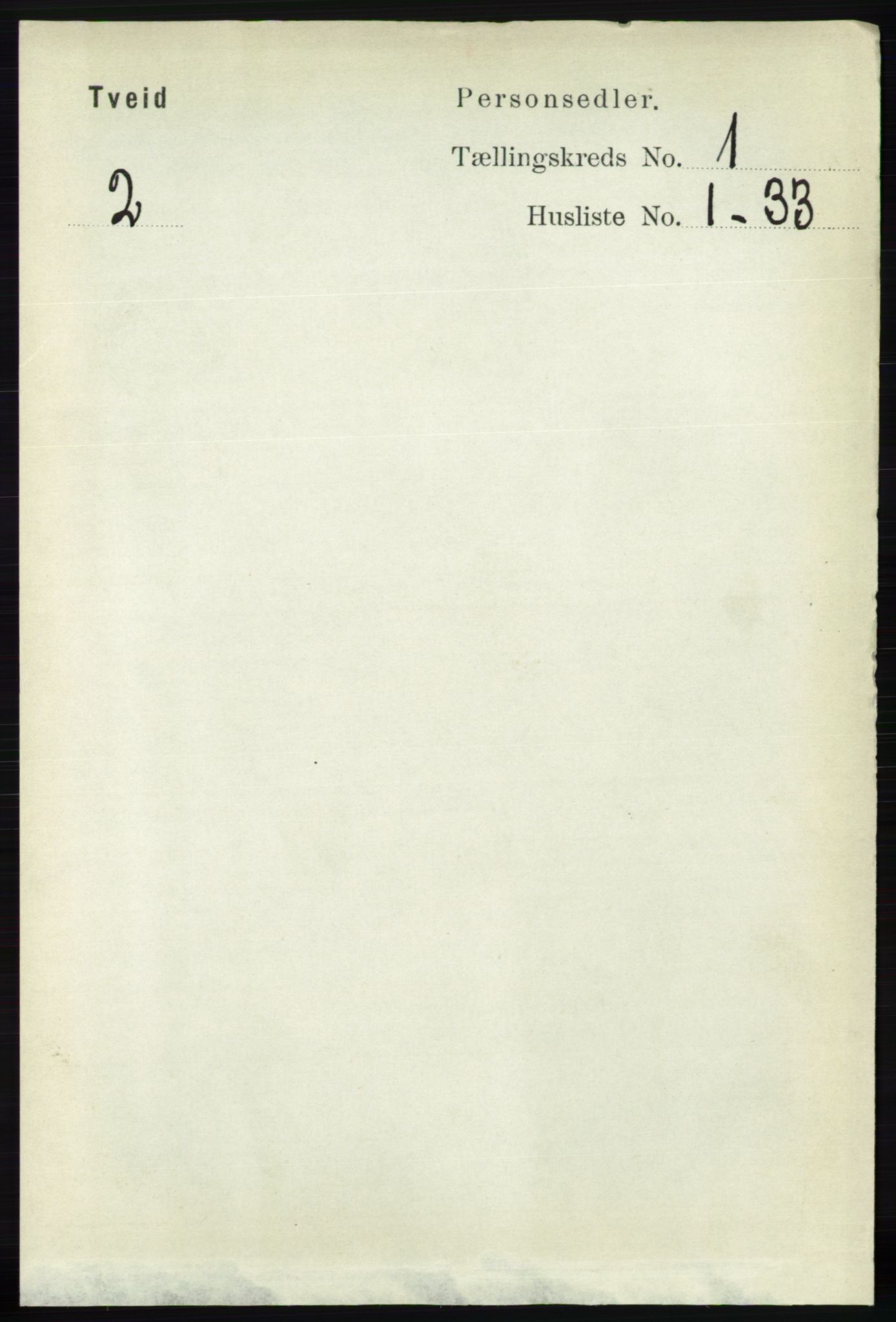 RA, Folketelling 1891 for 1013 Tveit herred, 1891, s. 85