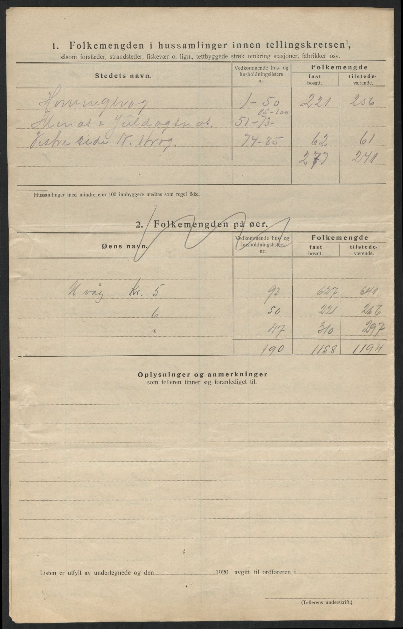SATØ, Folketelling 1920 for 2019 Kjelvik herred, 1920, s. 24