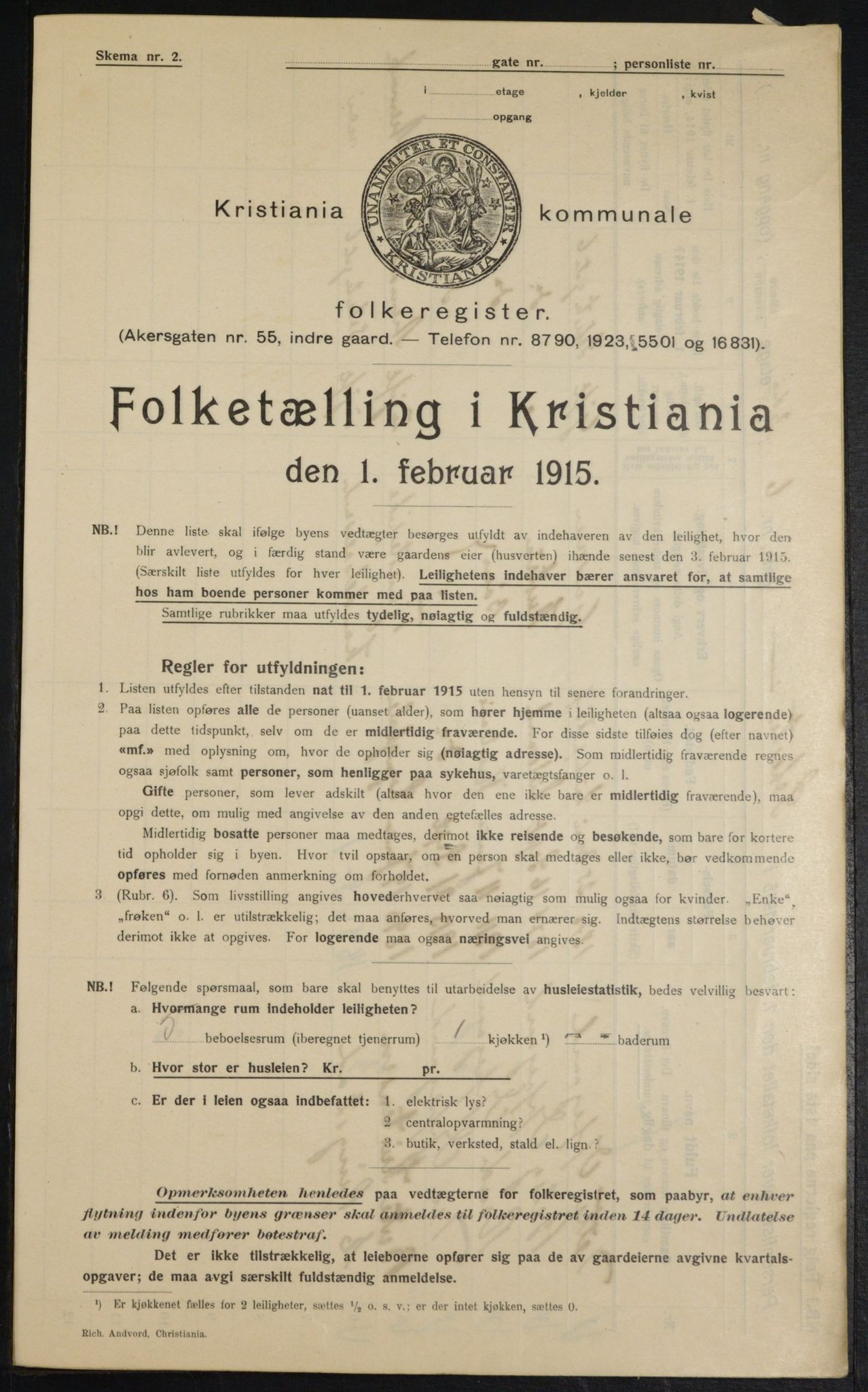 OBA, Kommunal folketelling 1.2.1915 for Kristiania, 1915, s. 93581